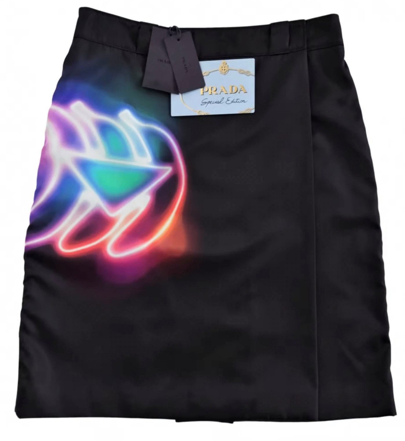 PRADA Midirock Neon Damen Rock Minirock A-Linie Techno Limited Edition Mit Prada-Dreieckslogo robust, formstabil, knitterarm