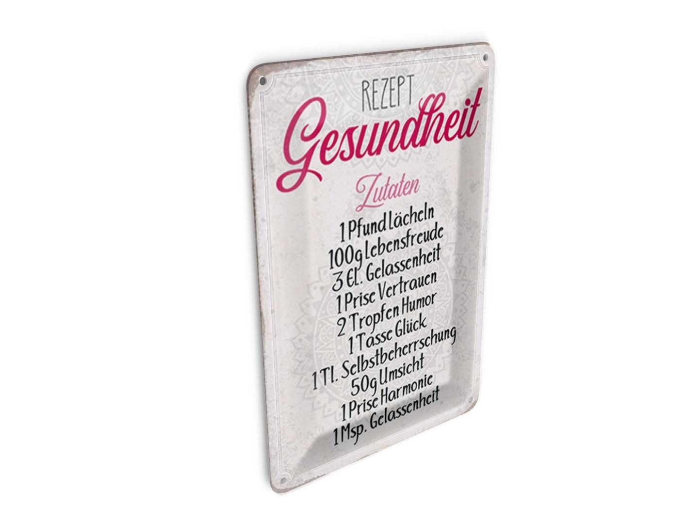Femer GmbH Postkarte Spruch 10x14 cm Rezept Gesundheit Zutaten, unfrankiert