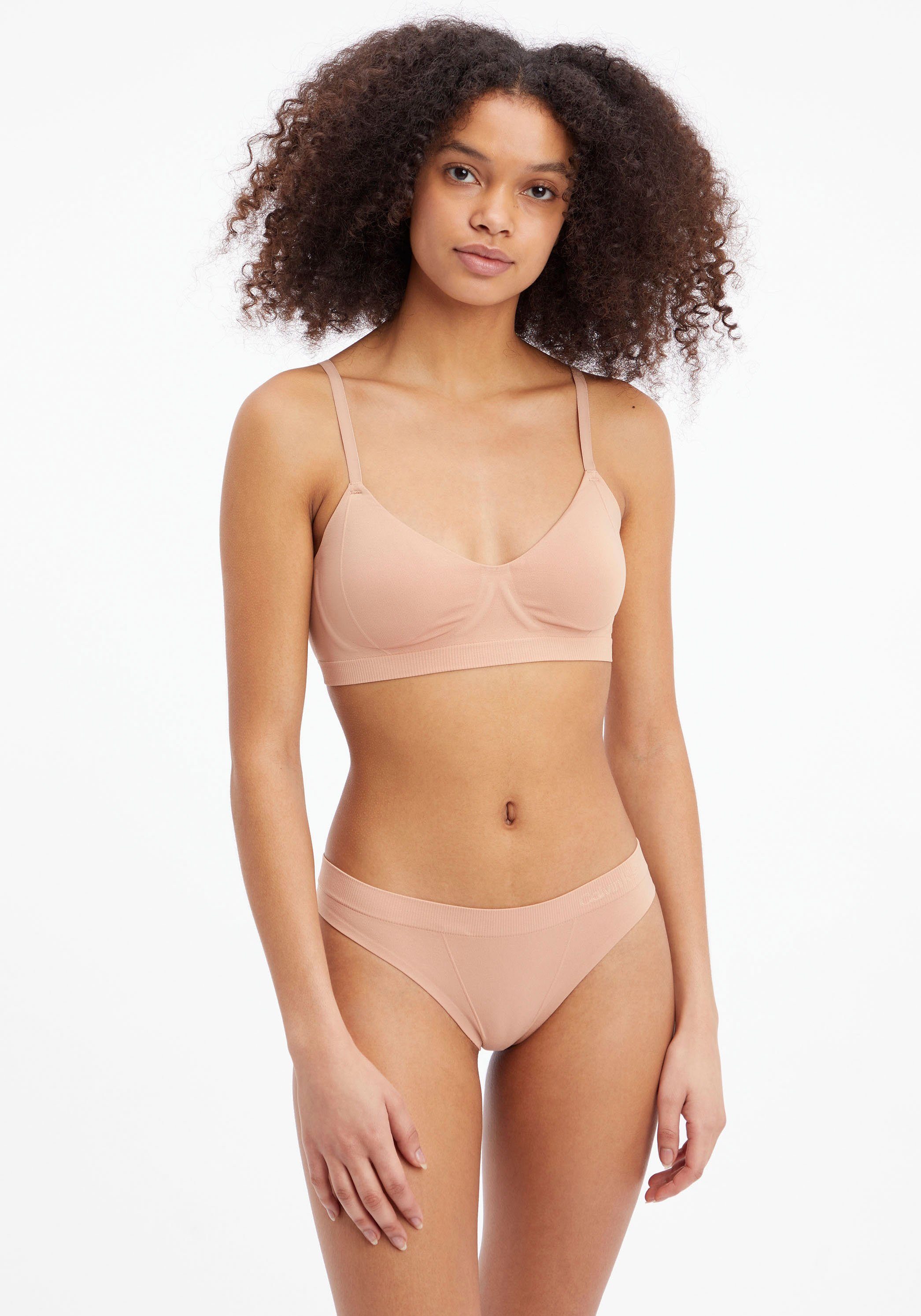 vorgeformten LGHT Calvin Bügelloser Cups mit LINED Klein beige BH Underwear BRALETTE