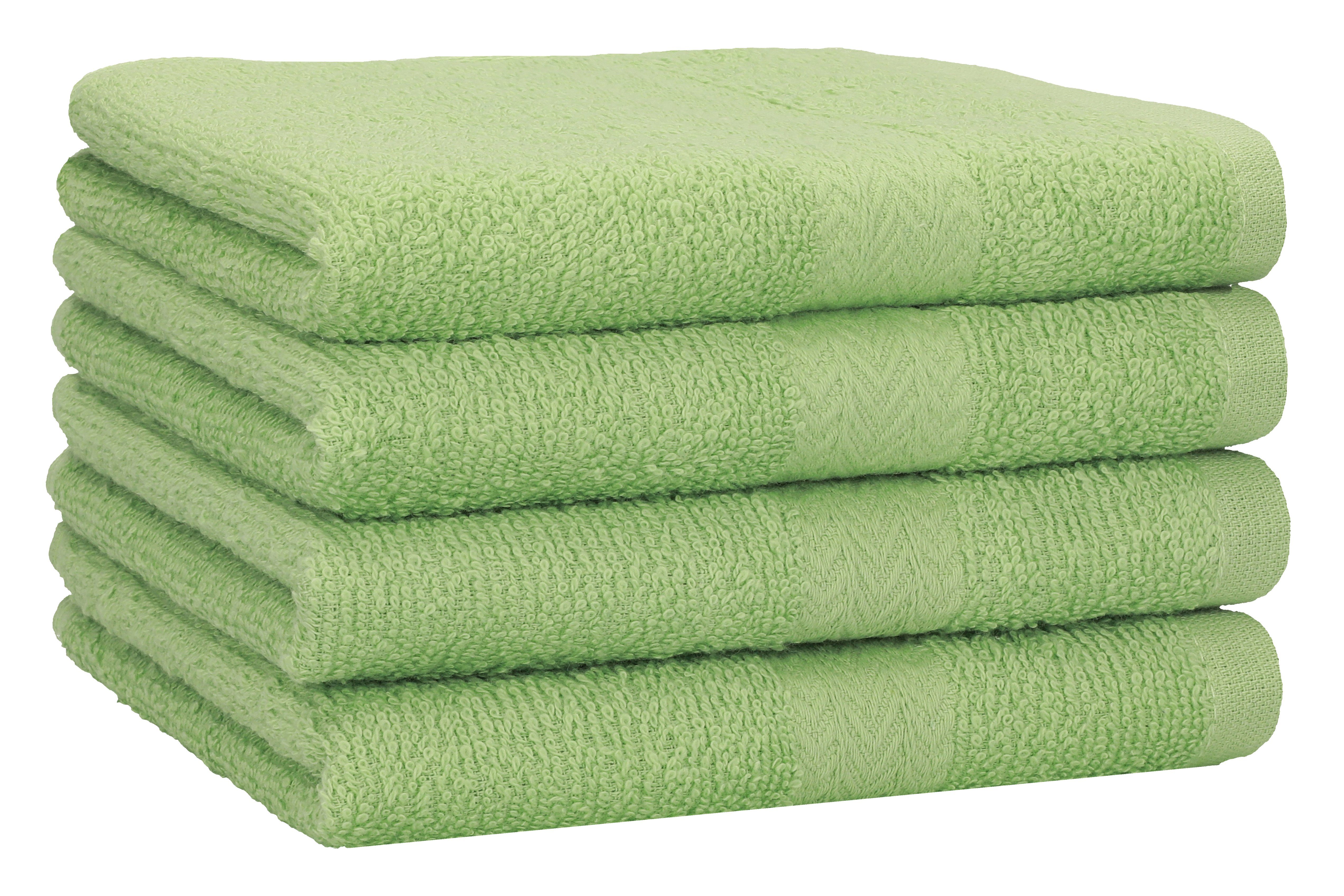 Betz Duschtücher 4 Stück Strandtücher Duschtücher Set Größe 70x140 cm Duschhandtuch Badetuch Strandtuch Handtuch PREMIUM 100% Baumwolle, 100% Baumwolle (4-St) apfelgrün