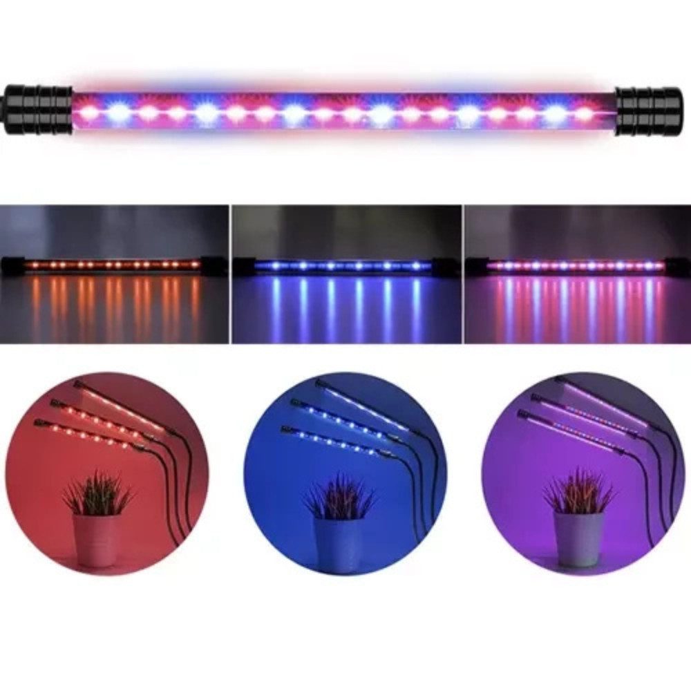 Gardlov Pflanzenlampe LED Pflanzenwachstumslampe, Pflanzenwachstum, LED fest integriert, blau, lila, rot, Beleuchtungsintensität einstellbar in 9 Stufen