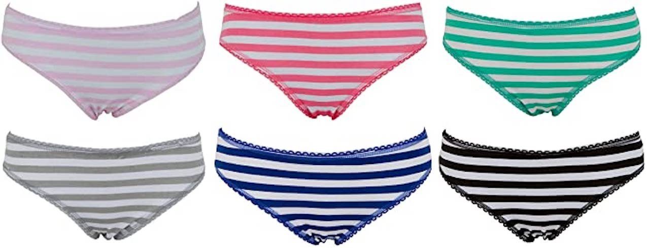 AvaMia Panty 6er Pack Pantys Spitze Uni Hotpants Hipster French Knickers Damen (Spar-Set, 6er-Pack)