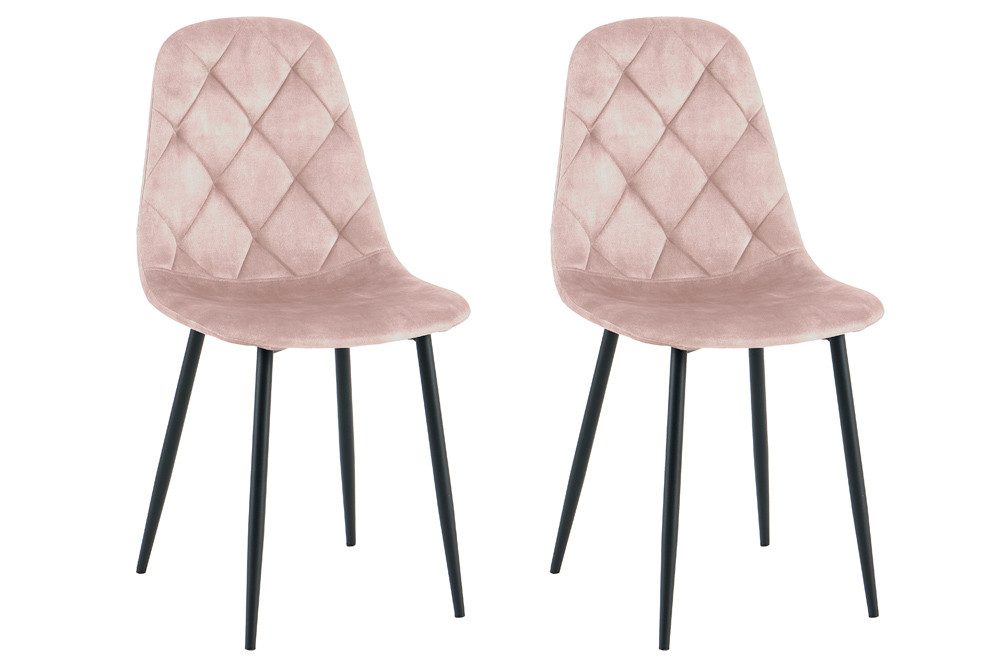 riess-ambiente Esszimmerstuhl GLAMM champagner beige/schwarz - Samt, Metall günstig online kaufen