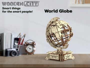 Wooden City 3D-Puzzle Globus 3D Holzpuzzle, Modellbausatz, Holzmodell, Hausdeko, 231 Puzzleteile