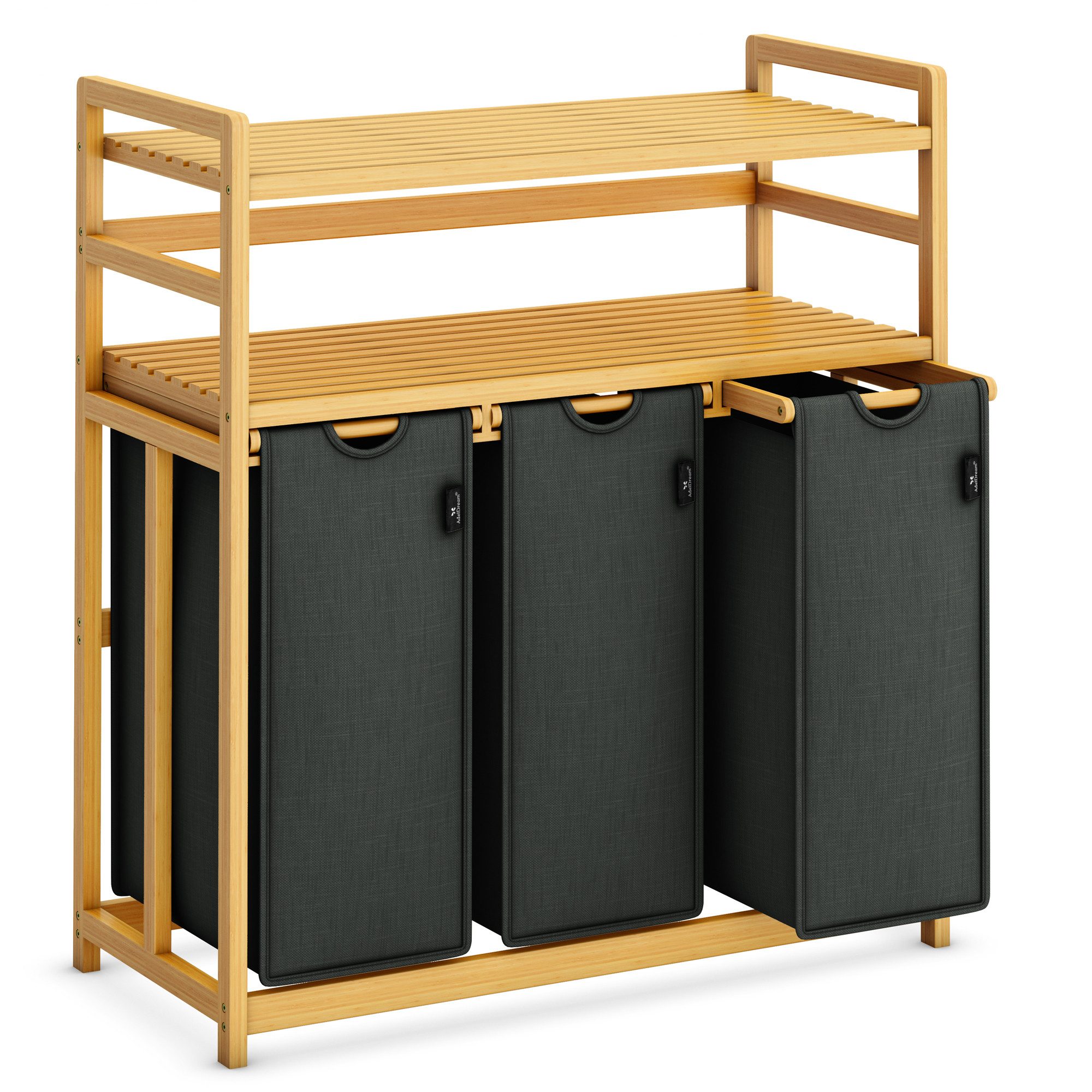 AdelDream Wäschekorb Wäschekorb 150L – 3 Fächer & 2 Regale günstig online kaufen