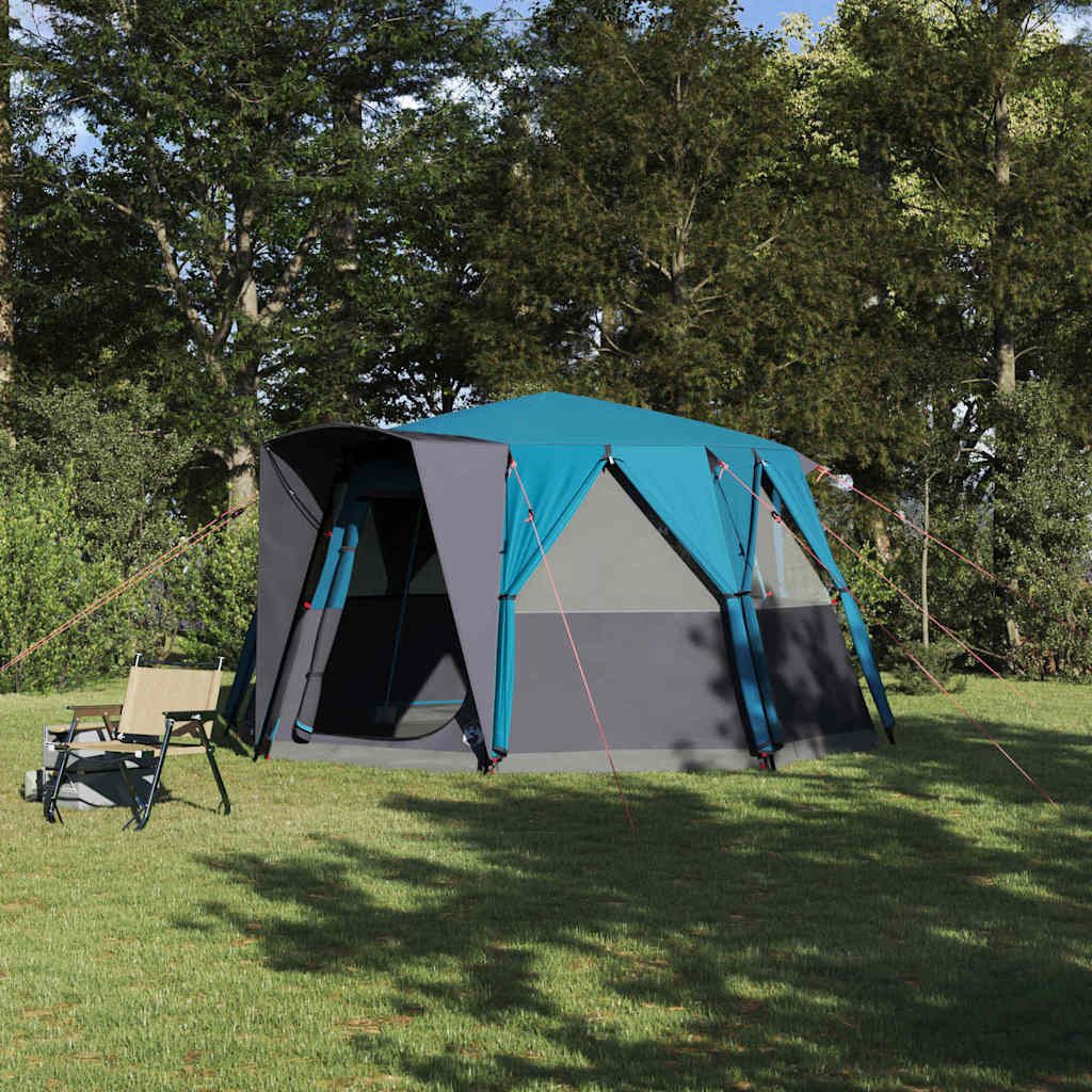 Faltzelt Familienzelt 6 Personen 425x396x222 cm Blau