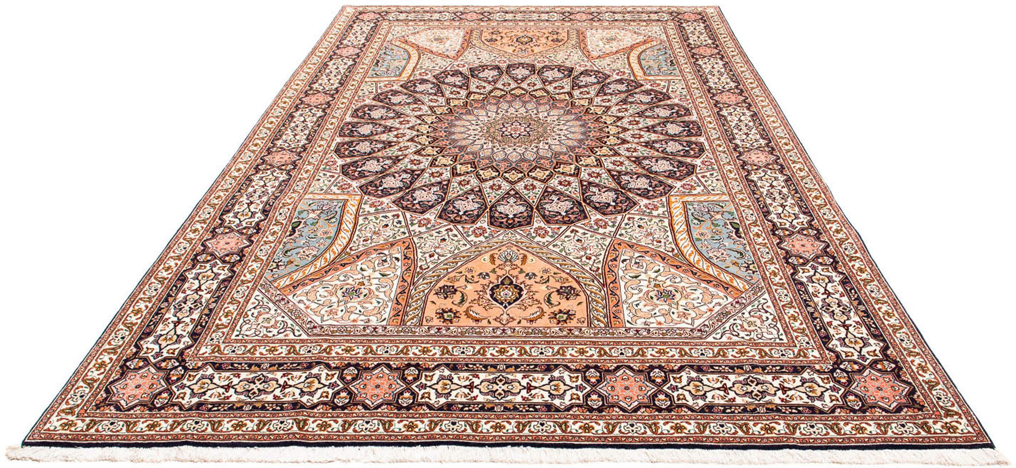 Orientteppich Perser - Täbriz - Royal - 305 x 208 cm - mehrfarbig, morgenland, rechteckig, Höhe: 7 mm, Wohnzimmer, Handgeknüpft, Einzelstück mit Zertifikat | Kurzflor-Teppiche