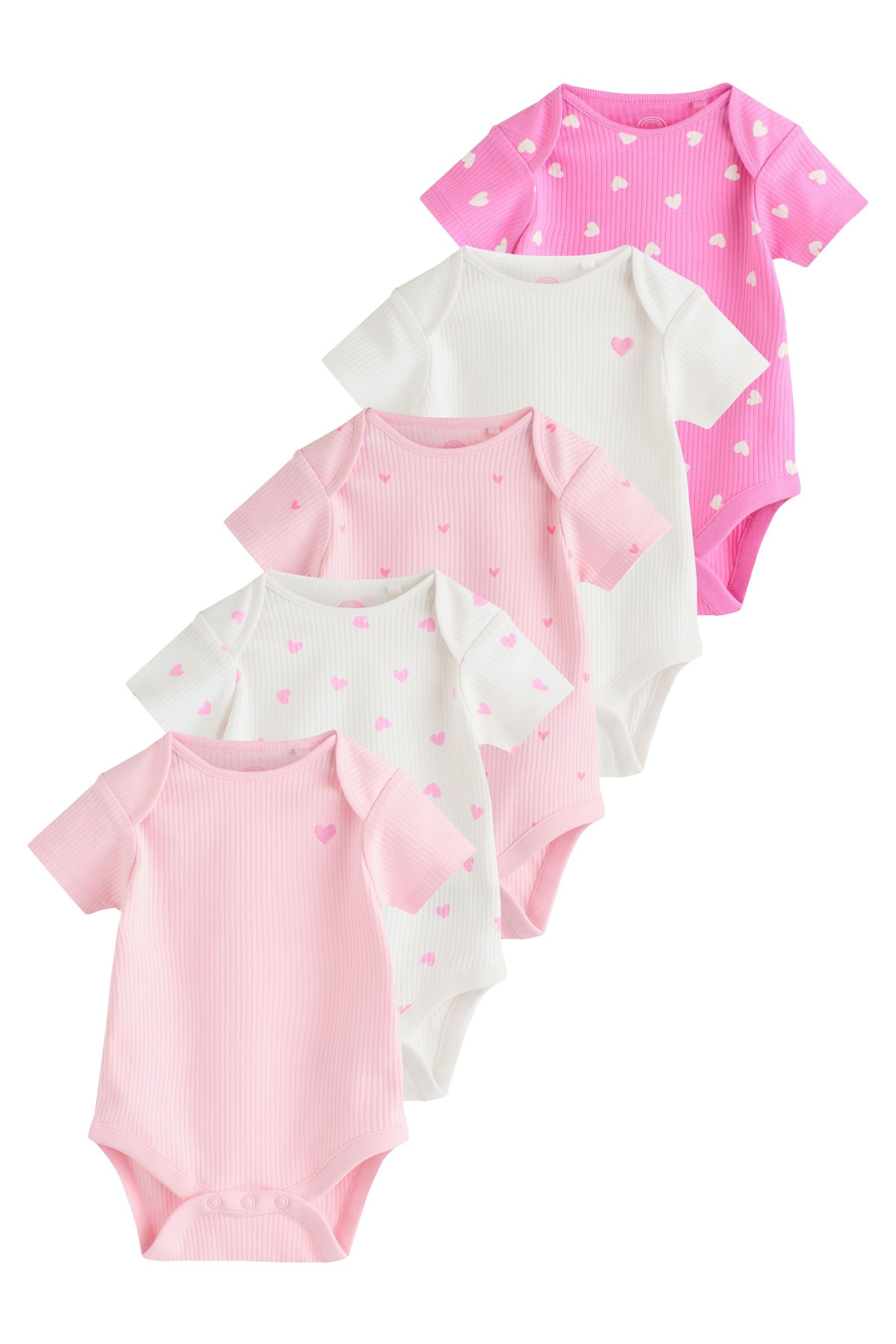 Next Kurzarmbody Kurzärmelige Baby Bodysuits im 5er-Pack (5-tlg)
