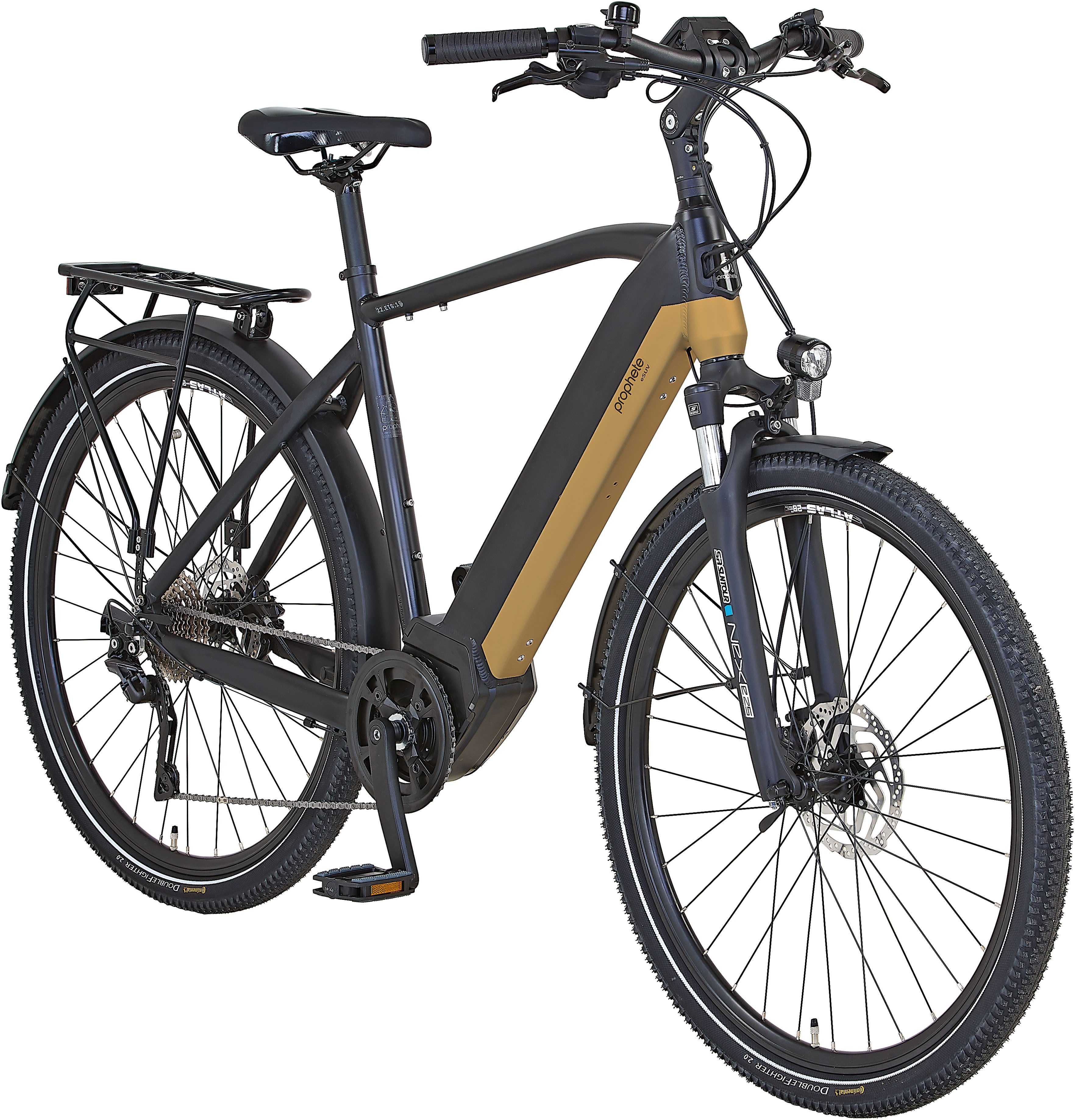 Prophete E-Bike Trekkingrad Entdecker InsideTwo, 10 Gang Shimano Deore Schaltwerk, Kettenschaltung, Mittelmotor, 630 Wh, Pedelec, Elektrofahrrad für Damen u. Herren