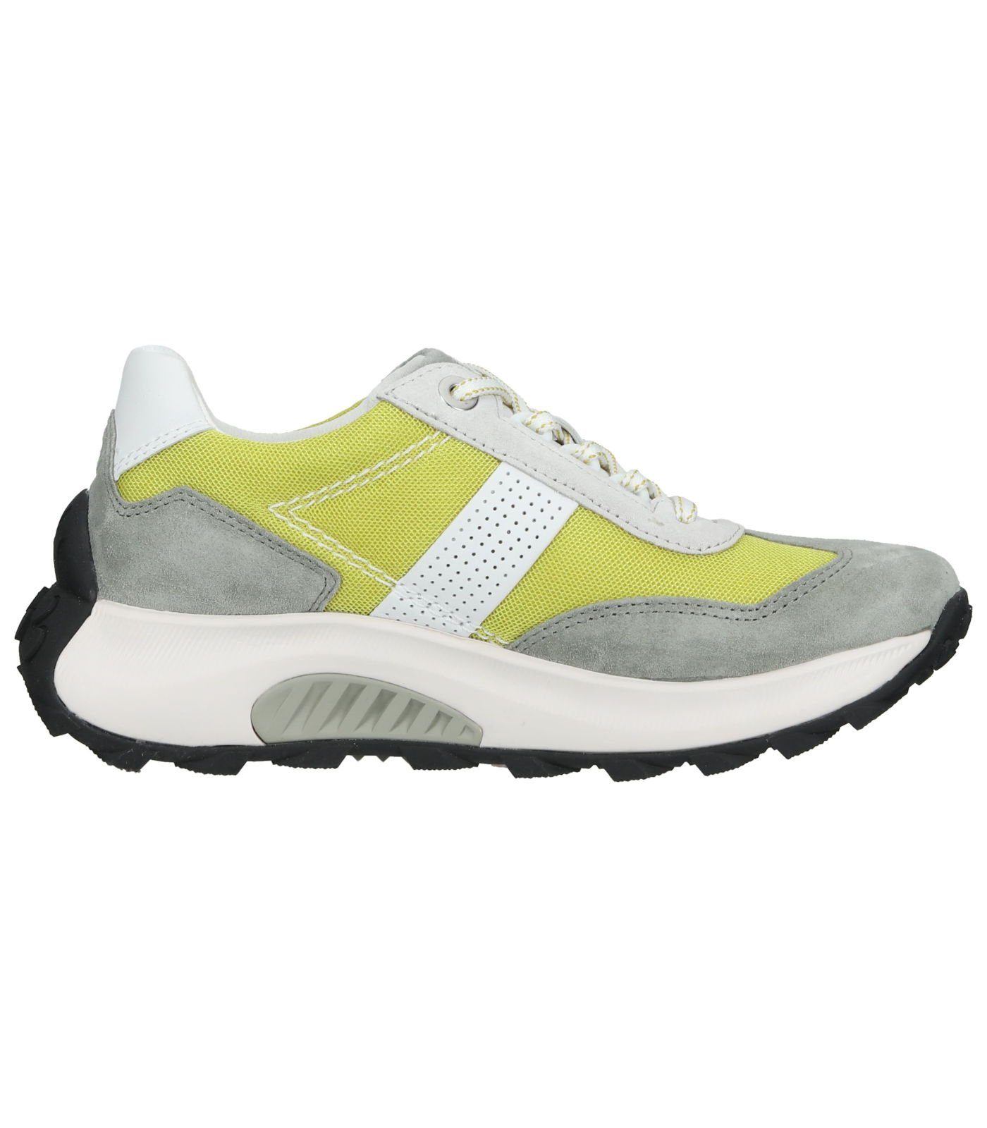 (yellow/pino/weiss Veloursleder/Mesh 42) / Gabor Sneaker Sneaker Mehrfarbig