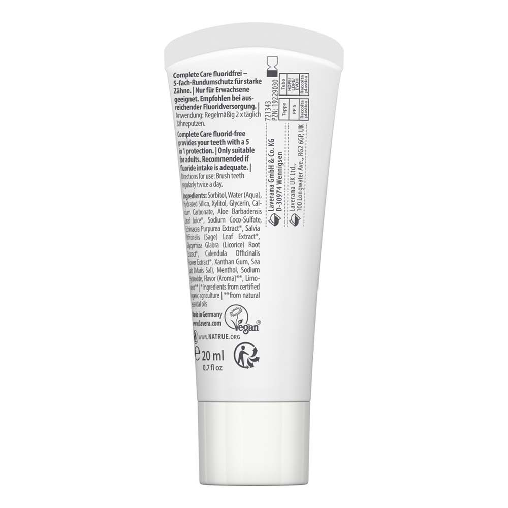 lavera Zahnpasta Zahncreme - Complete Care fluoridfrei 20ml Reisegröße
