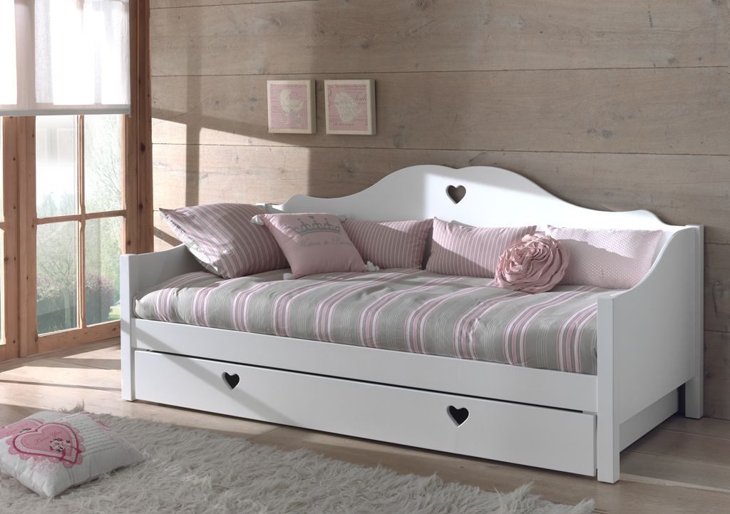 Natur24 Amori children's bed set consisting of bunk bed and bed drawer in white