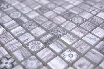 Mosani Mosaikfliesen Glasmosaik Crystal Mosaikfliesen grau matt / 10 Mosaikmatten