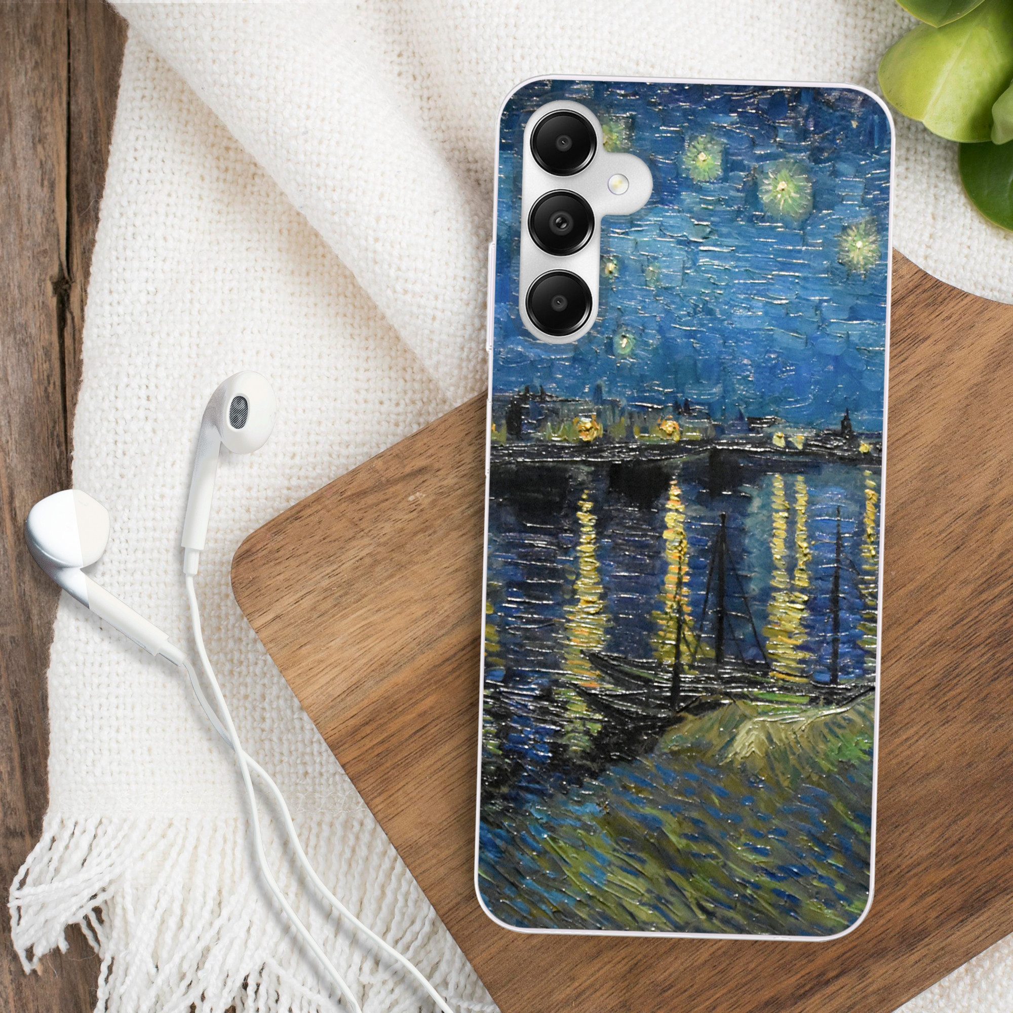 MuchoWow Handyhülle für Samsung Galaxy A05s Sternennacht über der Rhone - Van Gogh - Kunst, Smartphone-Bumper, Print, Handy Schutzhülle Dünn