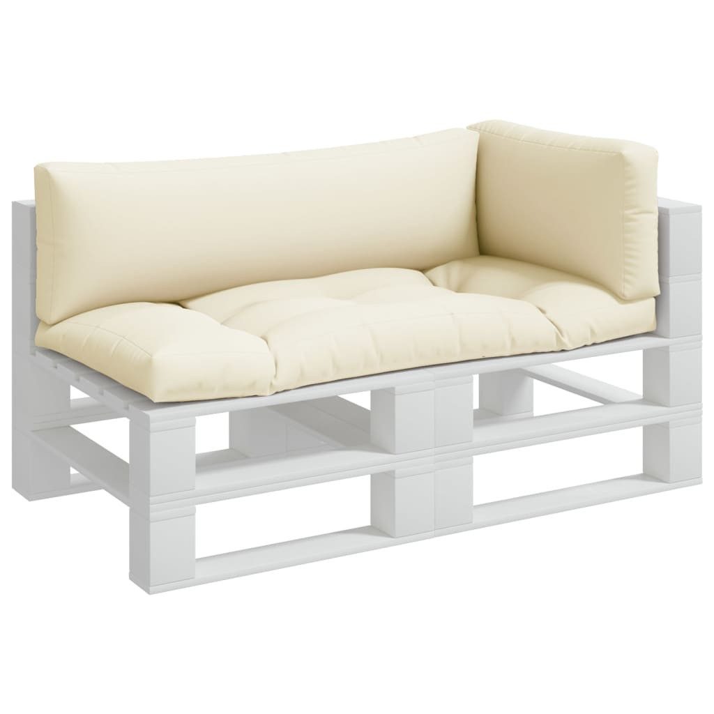 vidaXL Sitzauflage Palettenkissen 3-tlg. Creme Stoff, günstig online kaufen