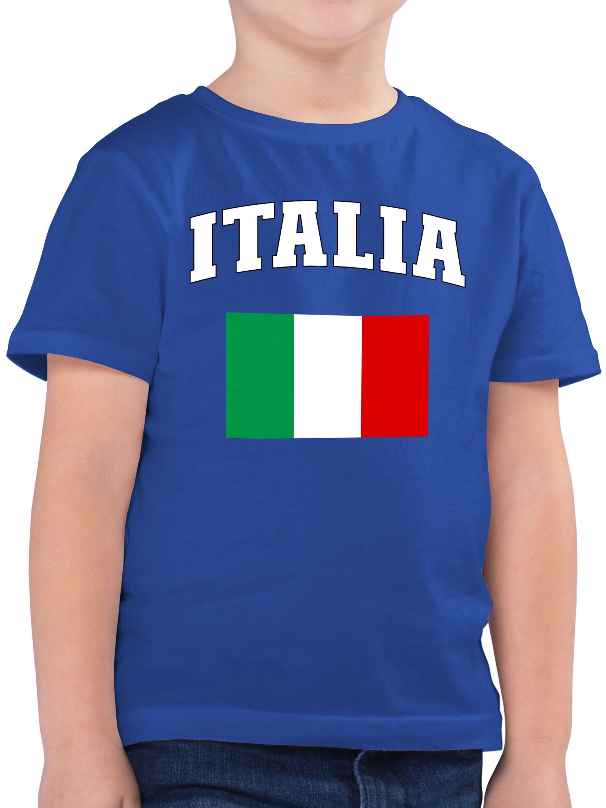 Shirtracer T-Shirt Italia Schriftzug mit Flagge, Italien, Italy (1-tlg) 2026 Fussball WM Fanartikel