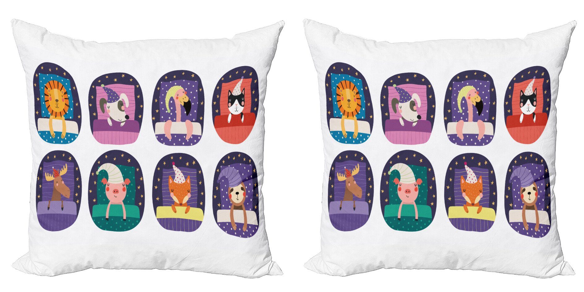 Abakuhaus Muster Kissenbezüge Schlafen (2 Digitaldruck, Hund Stück), Doppelseitiger Accent Modern Katze Tier und