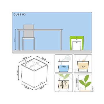 Lechuza® Pflanzkübel Cube 50 - weiß hochglanz mit Wasserspeicher (1 St)