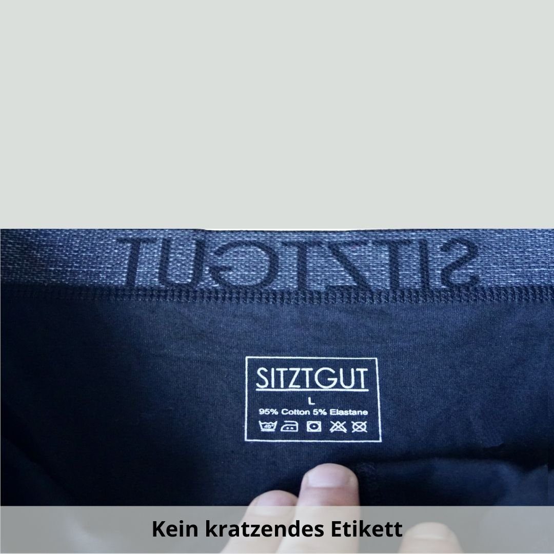 Sitztgut Boxershorts aus Baumwolle – Super Weich, Kratzfrei, Trocknergeeignet, Top Passform (Set, 10-St) Super Sitz dank 7-teiliger Schnitt statt 3-teilig, gekämmte Baumwolle
