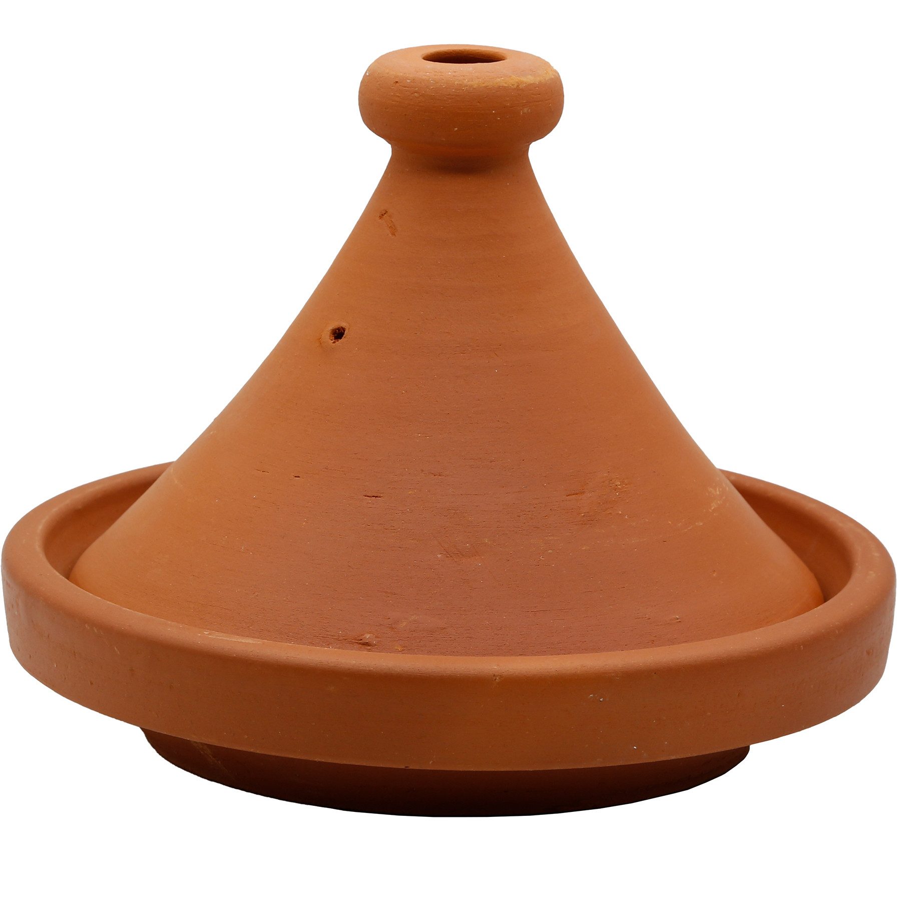 Casa Moro Schmortopf Tajine Kochtopf 25 cm – Authentische Ton Tagine aus Marokko, Ton, aus naturbelassener Lehmerde (Tagine Gartopf, 2-tlg., Berber Tontopf Handmade), handgetöpfert aus Marrakesch, für 1–2 Personen