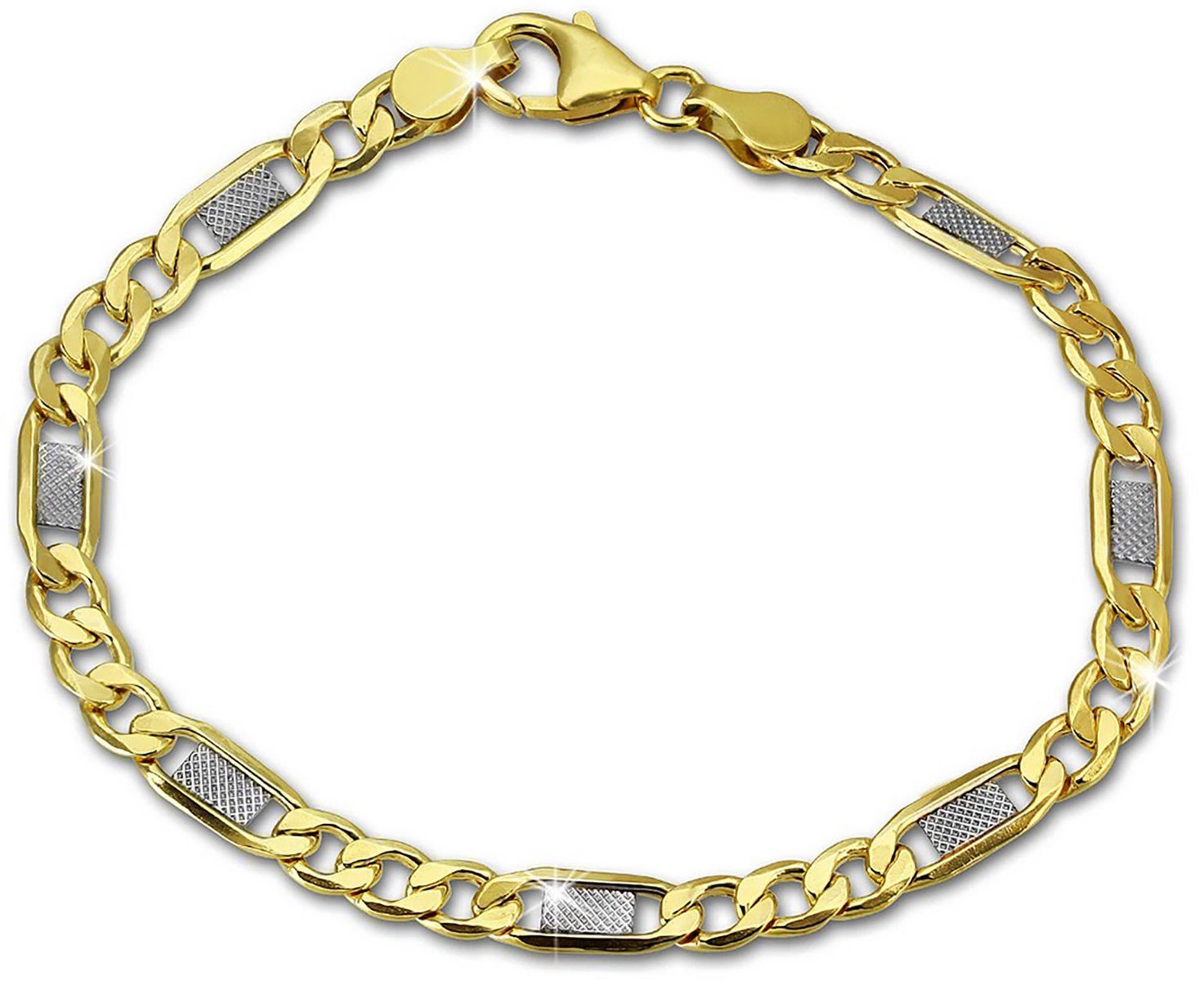 GoldDream Goldarmband GoldDream 19cm Damen Armband Fantasie (Armband),  Damen Armband (Fantasie) ca. 19cm, 333 Gelbgold - 8 Karat, 333 Weißgol