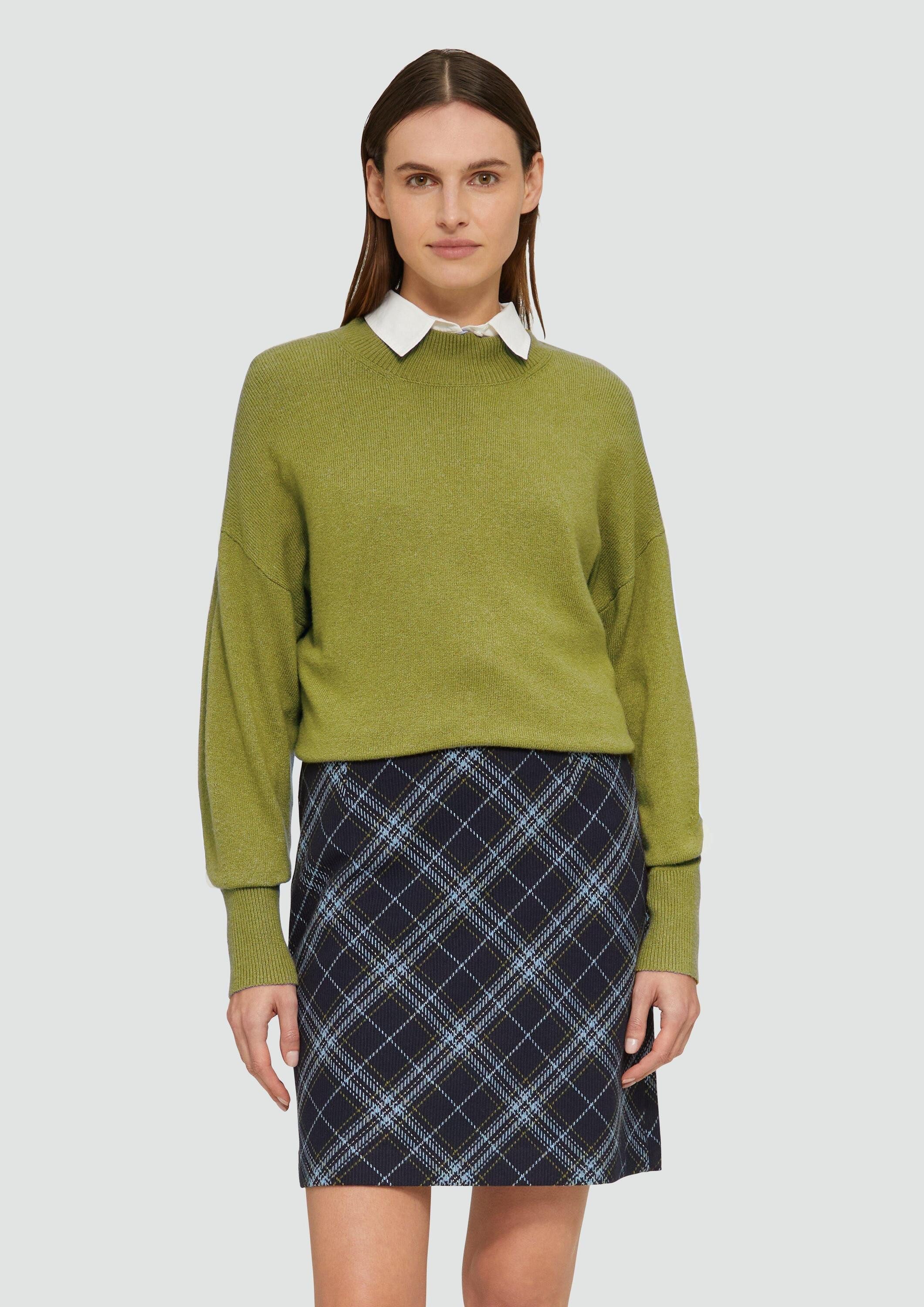 s.Oliver Longpullover Strickpullover Strickpullover im Relaxed Fit mit Steh günstig online kaufen