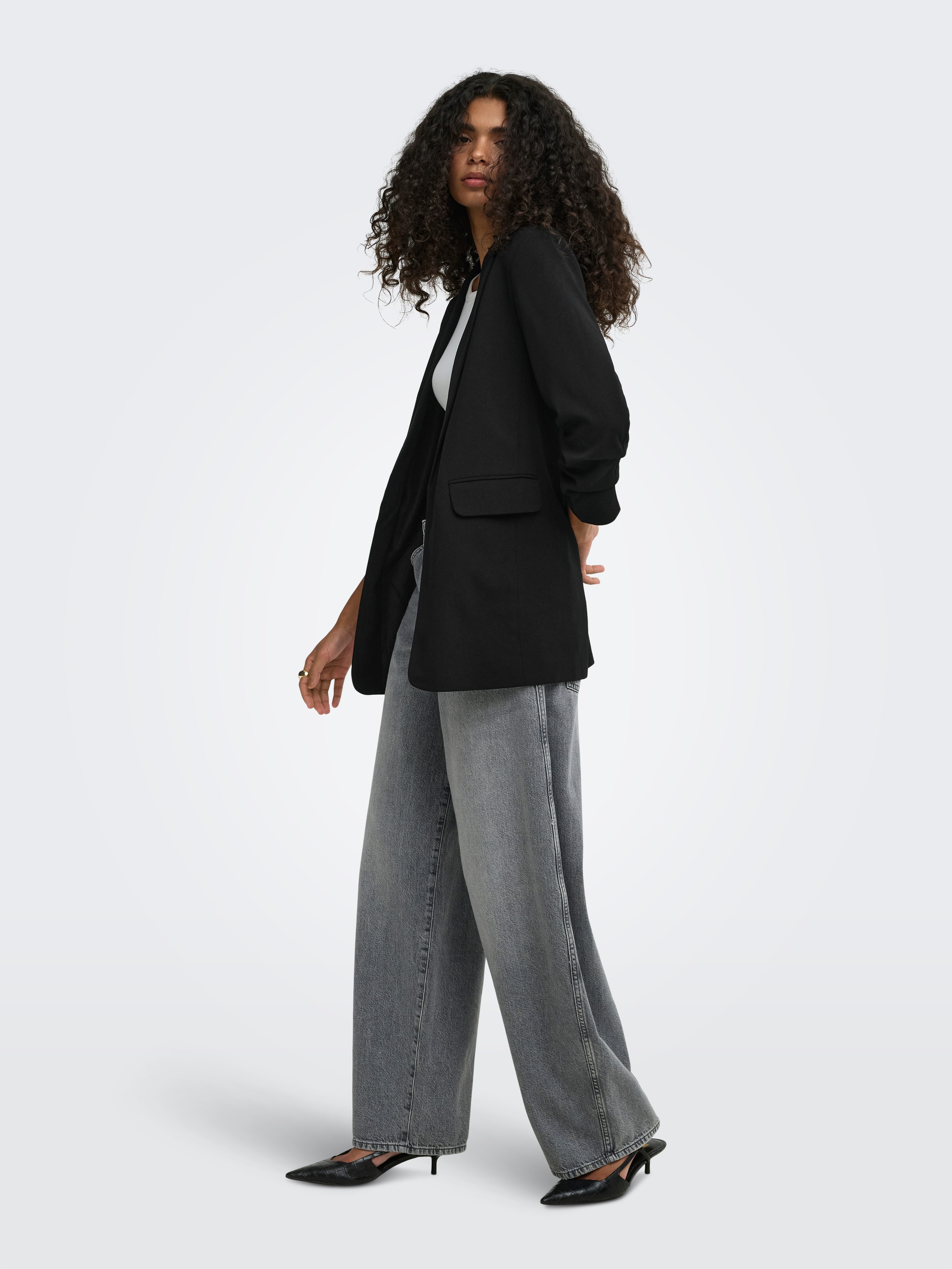 ONLY Longblazer ONLKALINA 3/4 OPEN BLAZER CC TLR Materialmix, loose fit – Bild 4 von 5