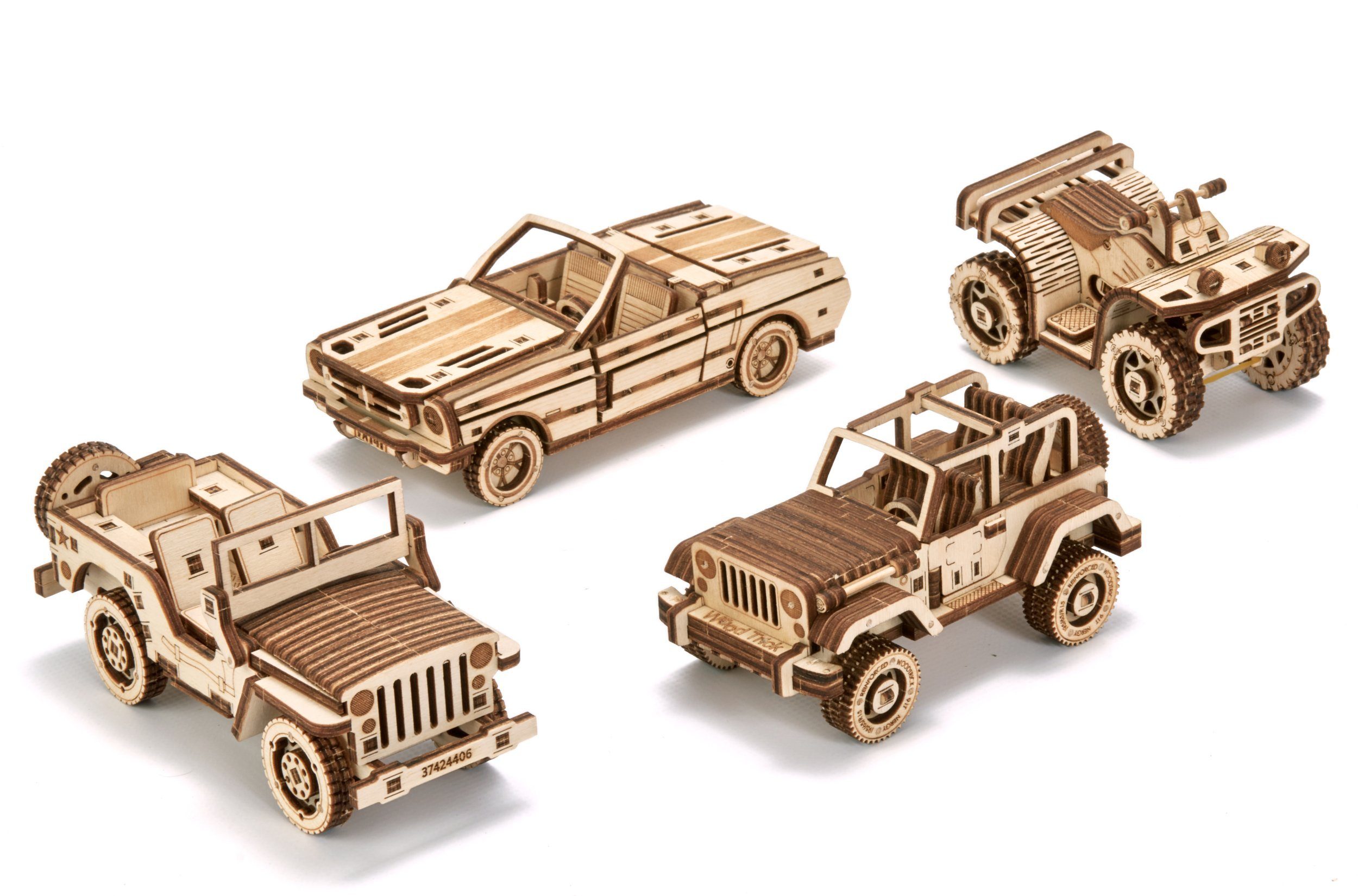 Selva Technik 3D-Puzzle WOOD TRICK Auto-Set, 338 Bauteile, Puzzleteile