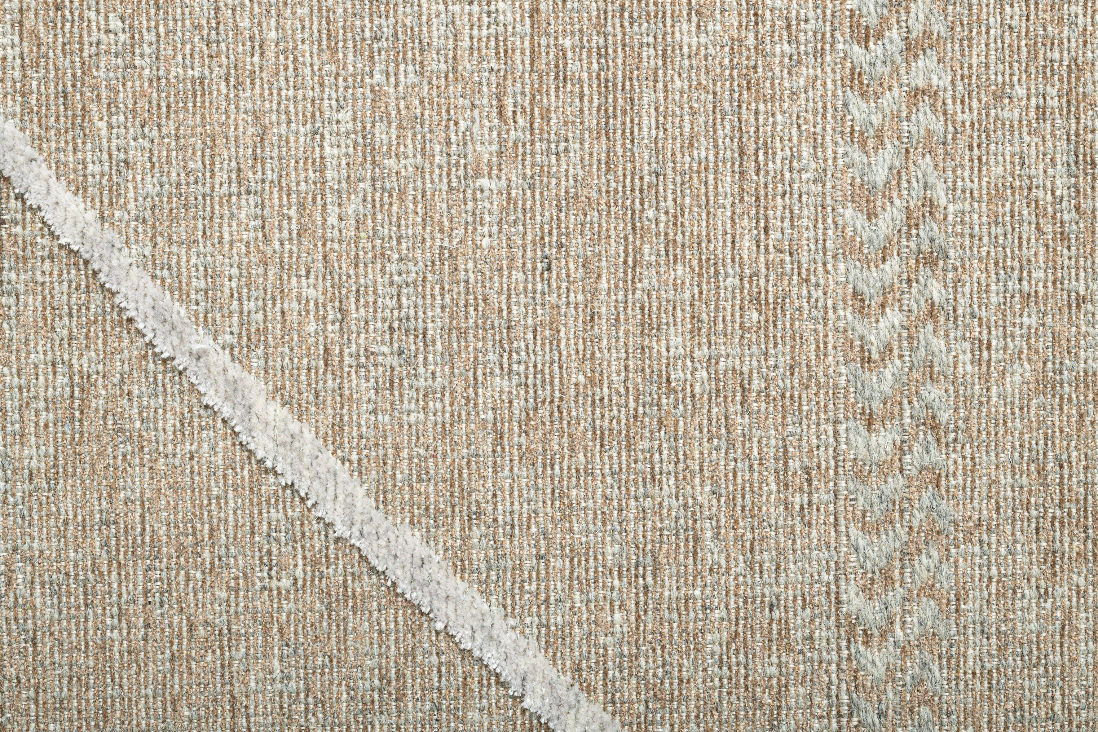 Sansibar Teppich Braderup, rechteckig, Höhe: 2 mm, Flachgewebe, modernes Scandi Design, Motiv Rauten, mit Fransen