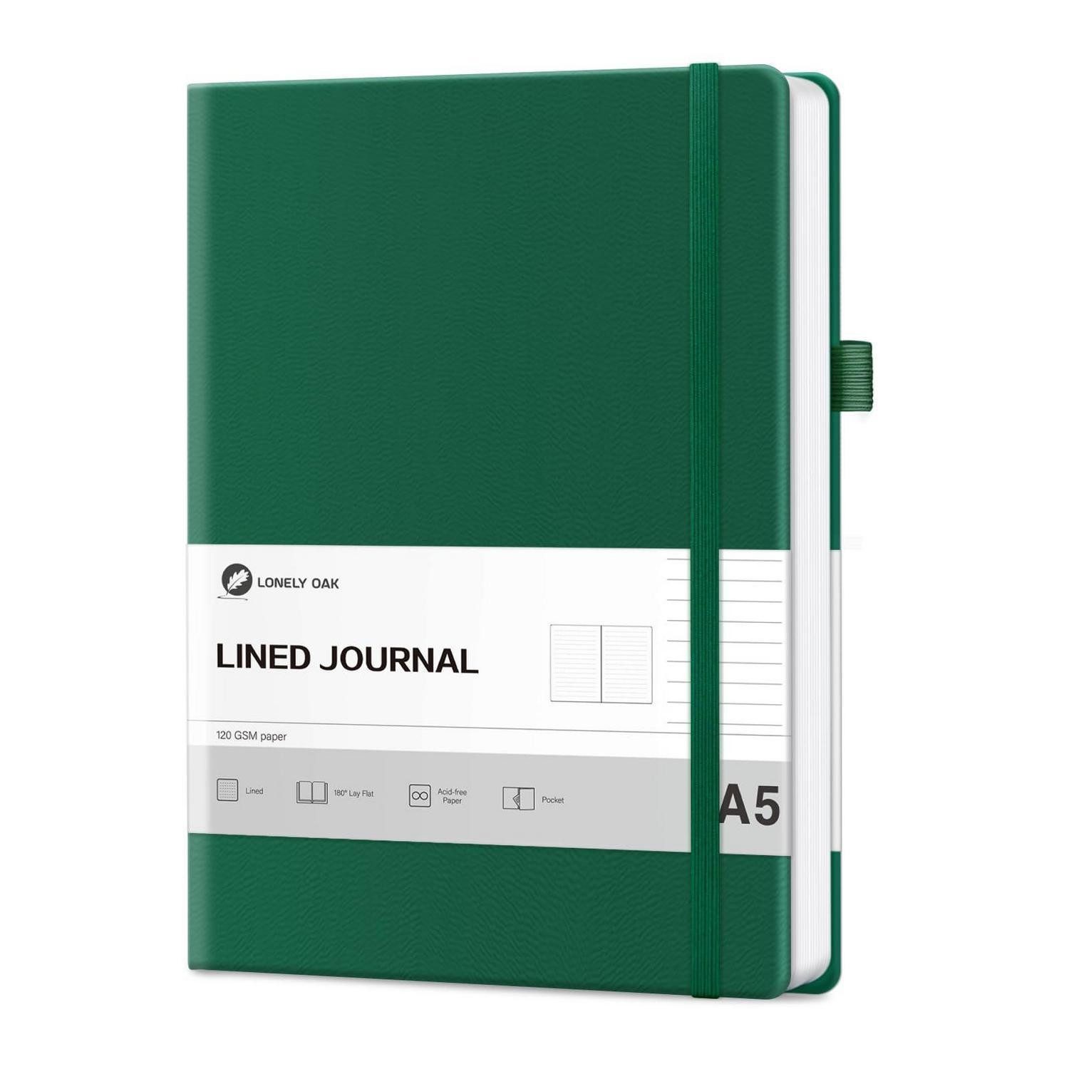LuxusKollektion Notizbuch Notizbuch A5 Liniert Grün Premium Hardcover