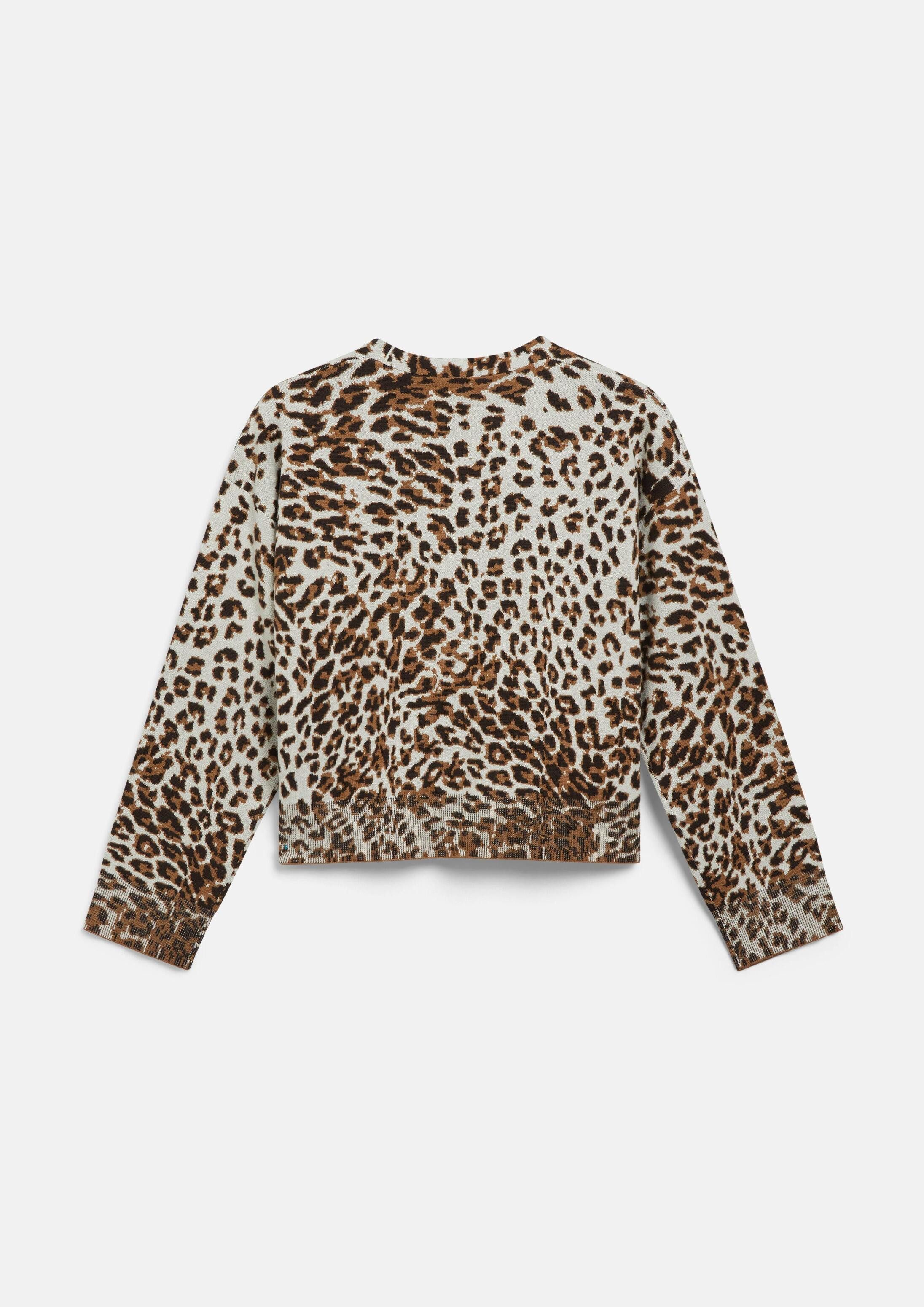 s.Oliver Cardigan Strickjacke Cardigan mit Leo-Jacquardmuster