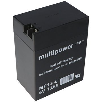 Multipower Multipower Blei-Akku MP13-6 mit 4,8mm und 6,3mm Steckkontakt Akku 13000 mAh (6,0 V)