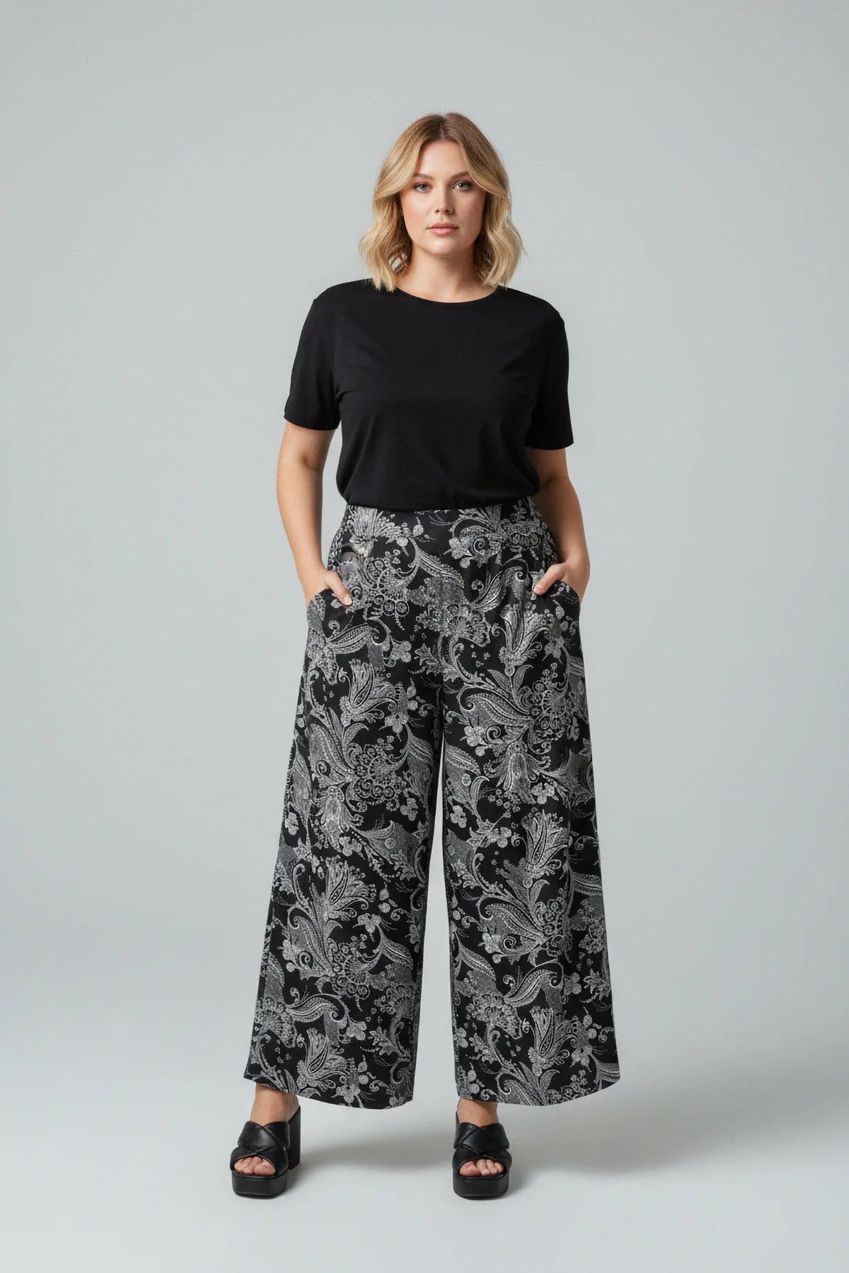 Bequeme Jeans Weit geschnittene Hose mit Taschen