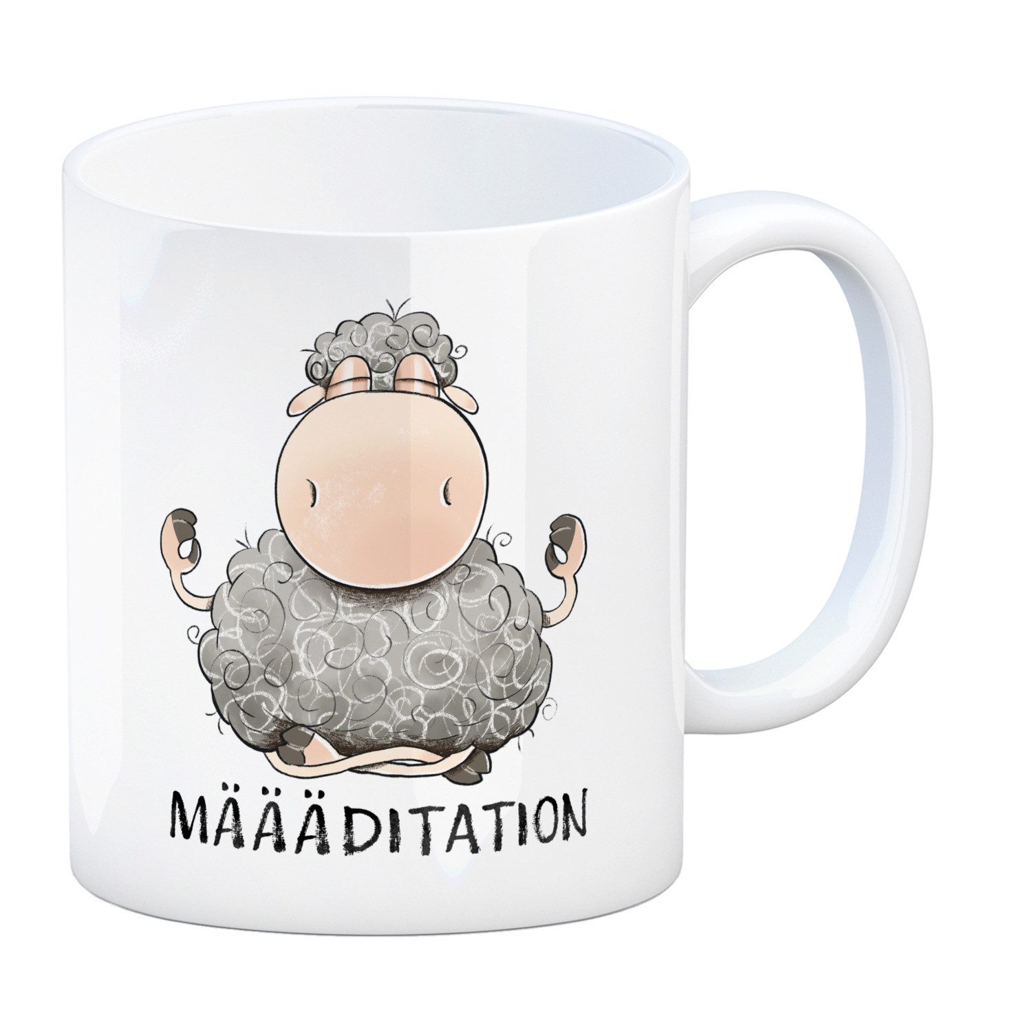 Tasse Schaf Kaffeebecher mit Spruch MÄÄÄditation