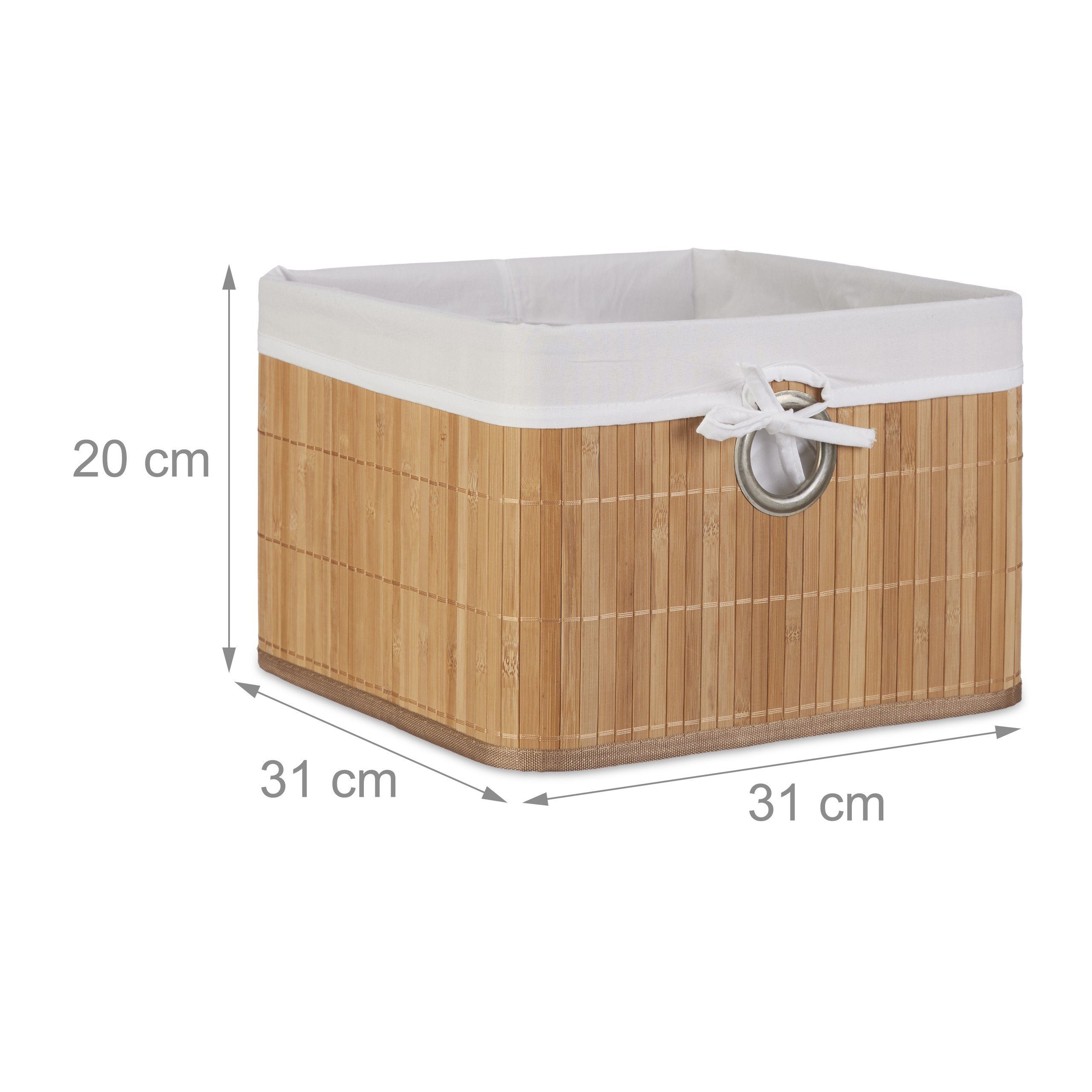 relaxdays Aufbewahrungskorb Bambus (1 St), natur – Bild 4 von 5