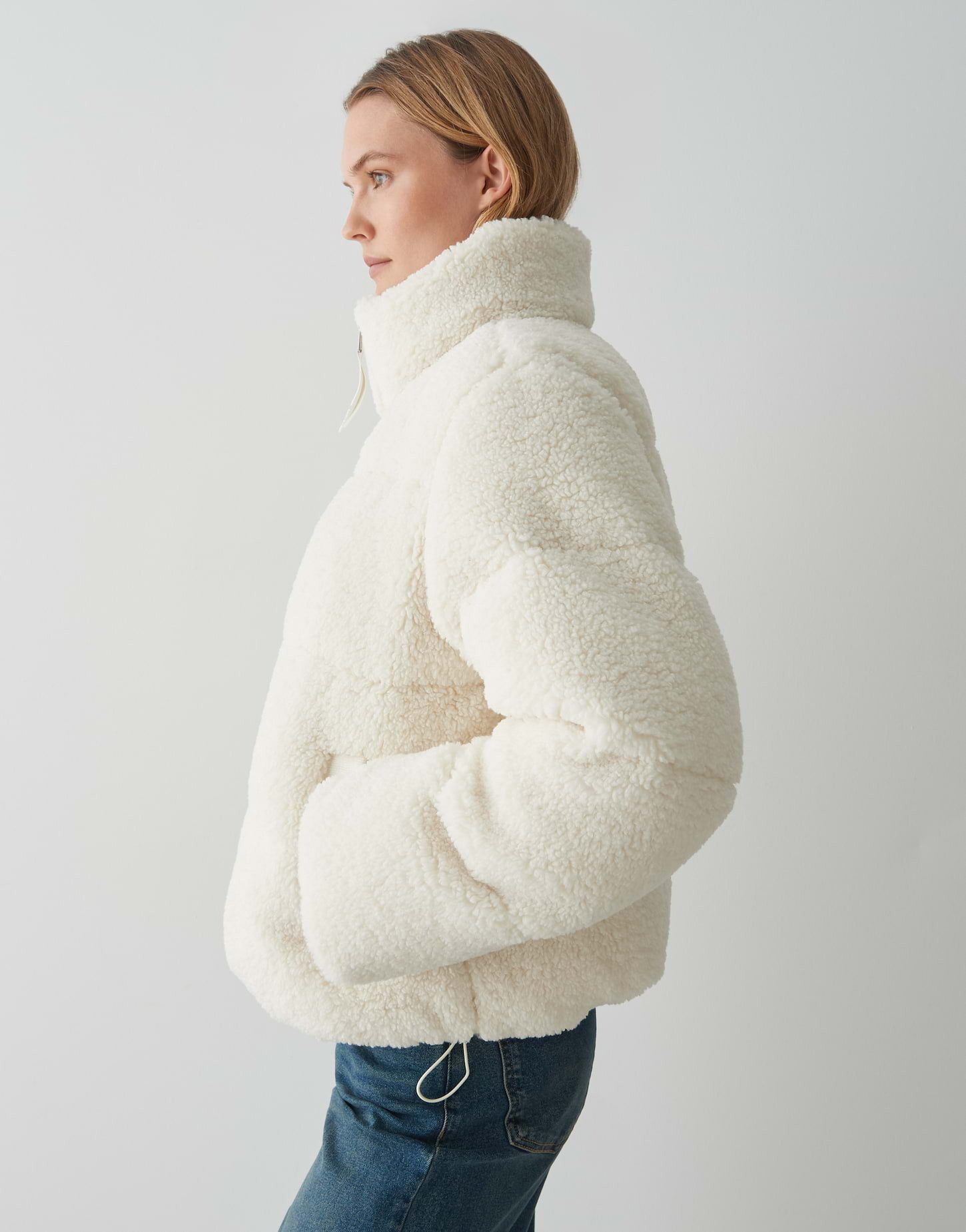 OPUS Steppjacke HOZY aus weichem Teddyfell Stehkragen, flauschiger Griff, Reißverschluss