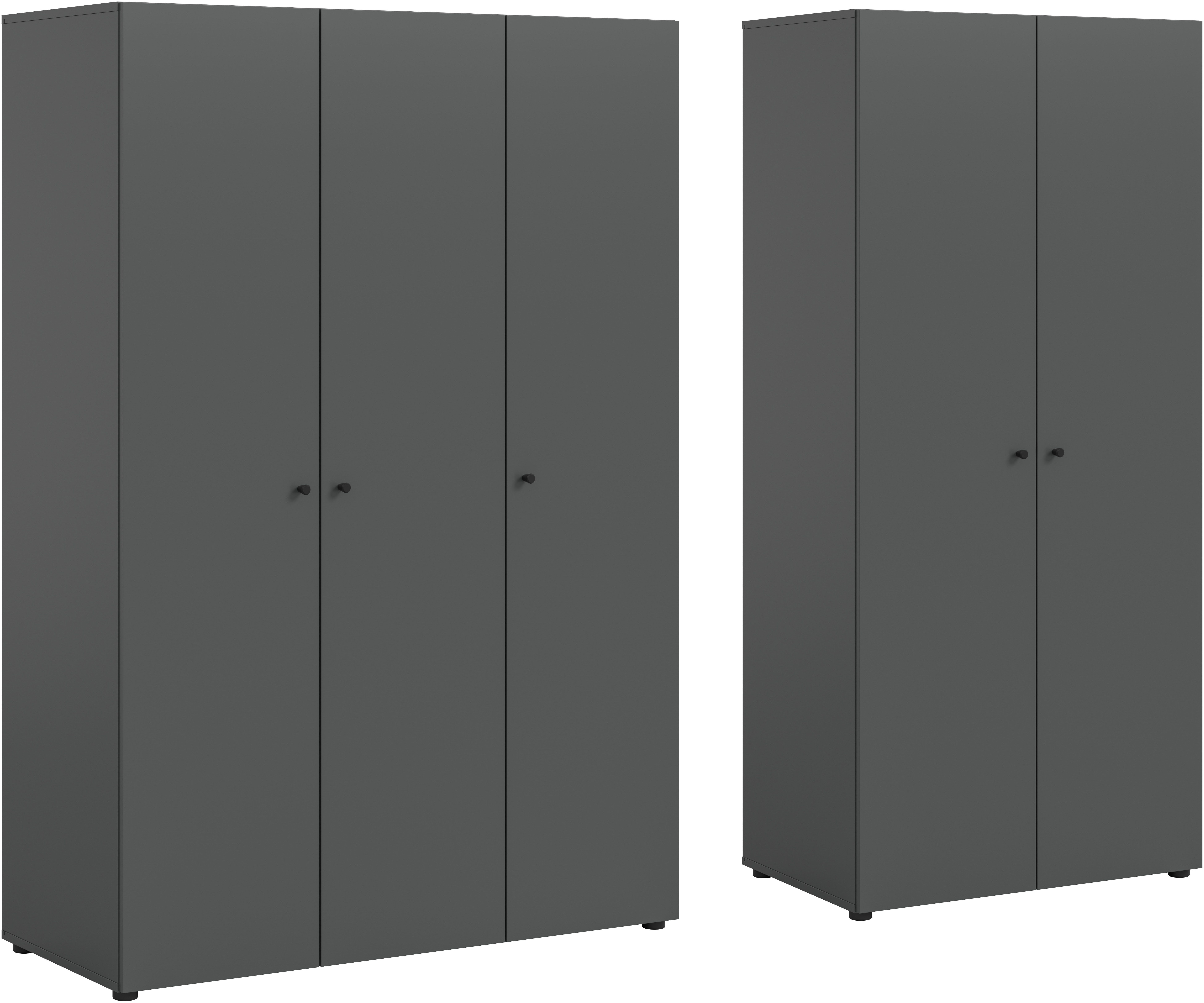 Home affaire Kleiderschrank BILLINGS, Schlafzimmerschrank, Schrank, Garderobenschrank (OTTO BESTSELLER, Garderobe & Schlafzimmer) Breite 200cm, grau, 5-türig, inkl. 2 Kleiderstangen und 5 Ablageböden