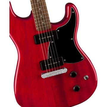 Squier E-Gitarre, Paranormal Stratosonic Crimson Red Transparent - E-Gitarre