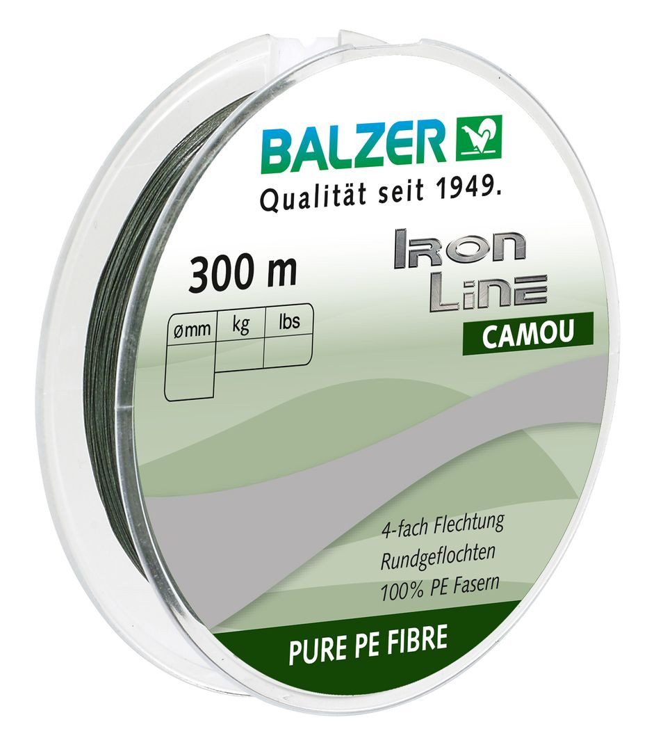 Angelschnur Balzer Iron Line 4 Camou - 300m geflochtene Angelschnur