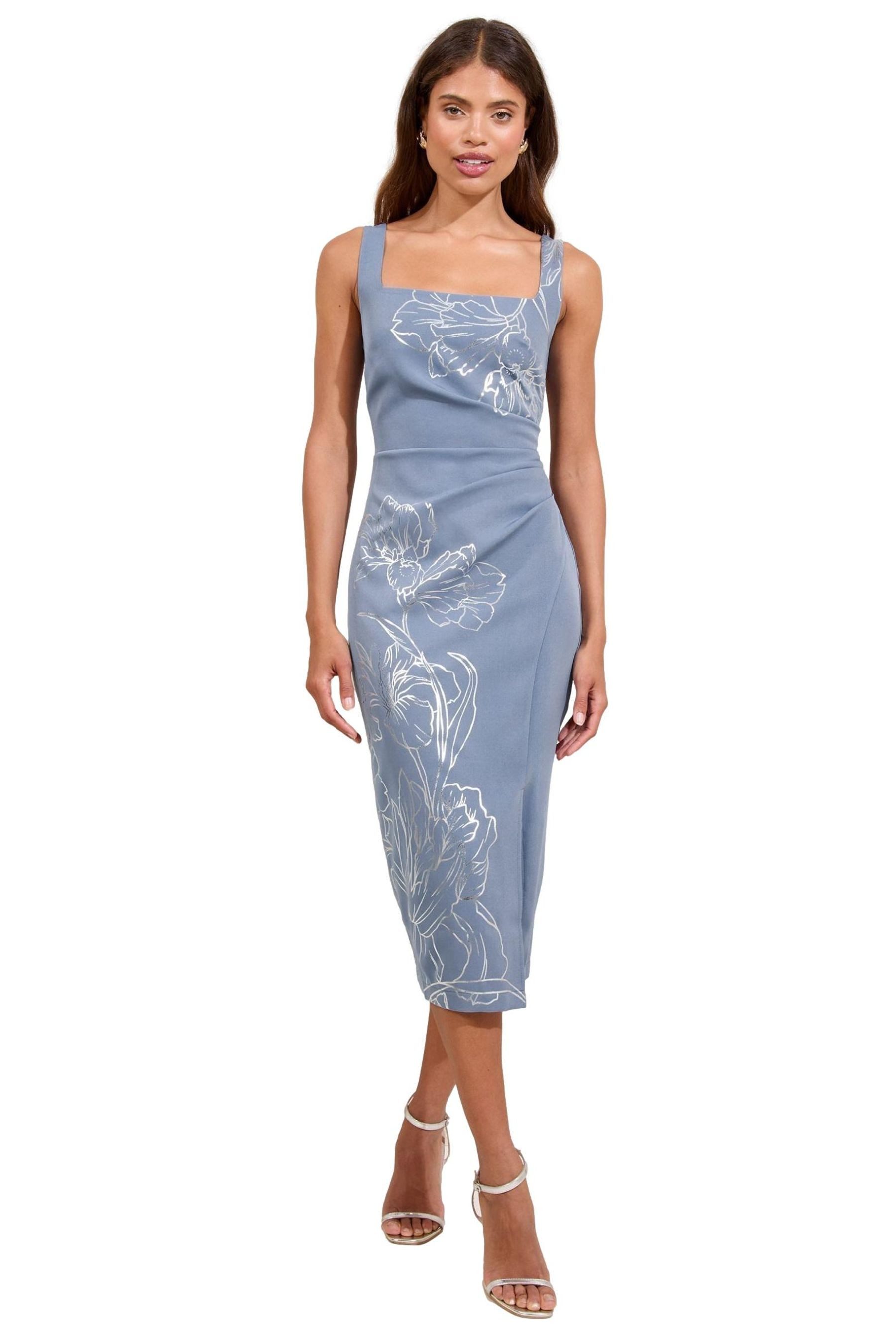 LIPSY Midikleid Lipsy Midi-Kleid mit Foliendruck und Trägern (1-tlg)