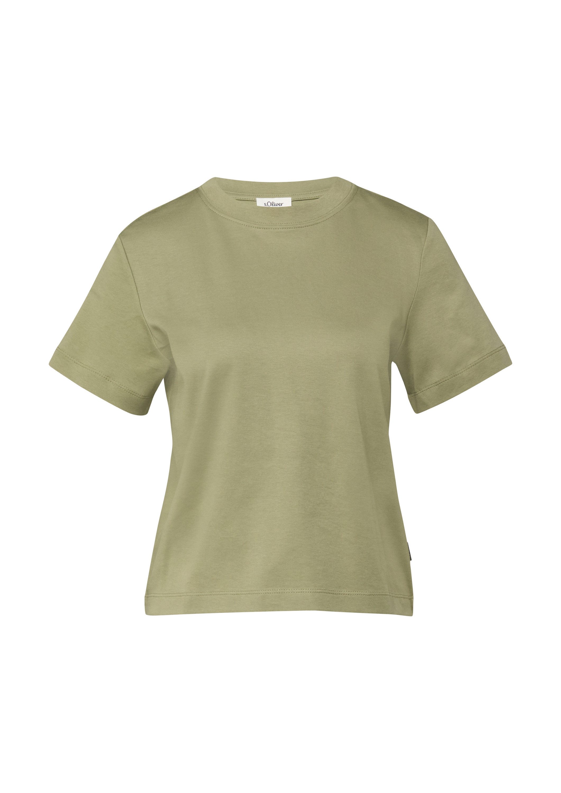 s.Oliver Kurzarmshirt T-Shirt Verkürztes T-Shirt aus Interlockjersey günstig online kaufen