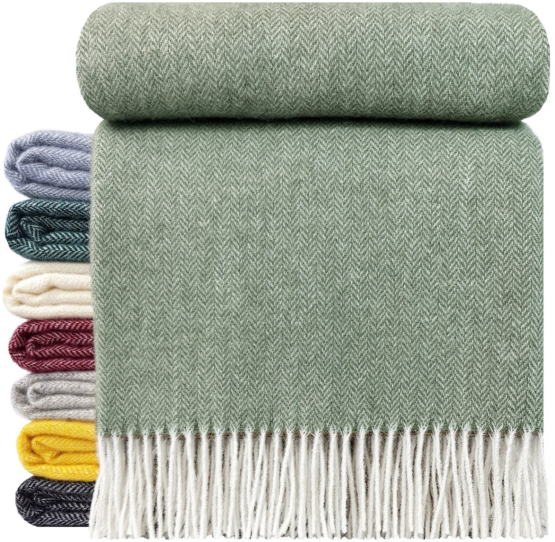 Wolldecke "TIROL A" 100 % Wolle, 140 x 200 cm in versch. Farben, STTS