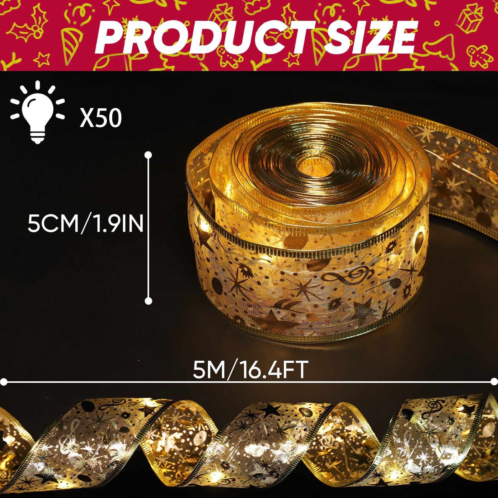 Salcar LED-Streifen Weihnachtsband Licht LEDBand Weihnachtsbeleuchtung günstig online kaufen