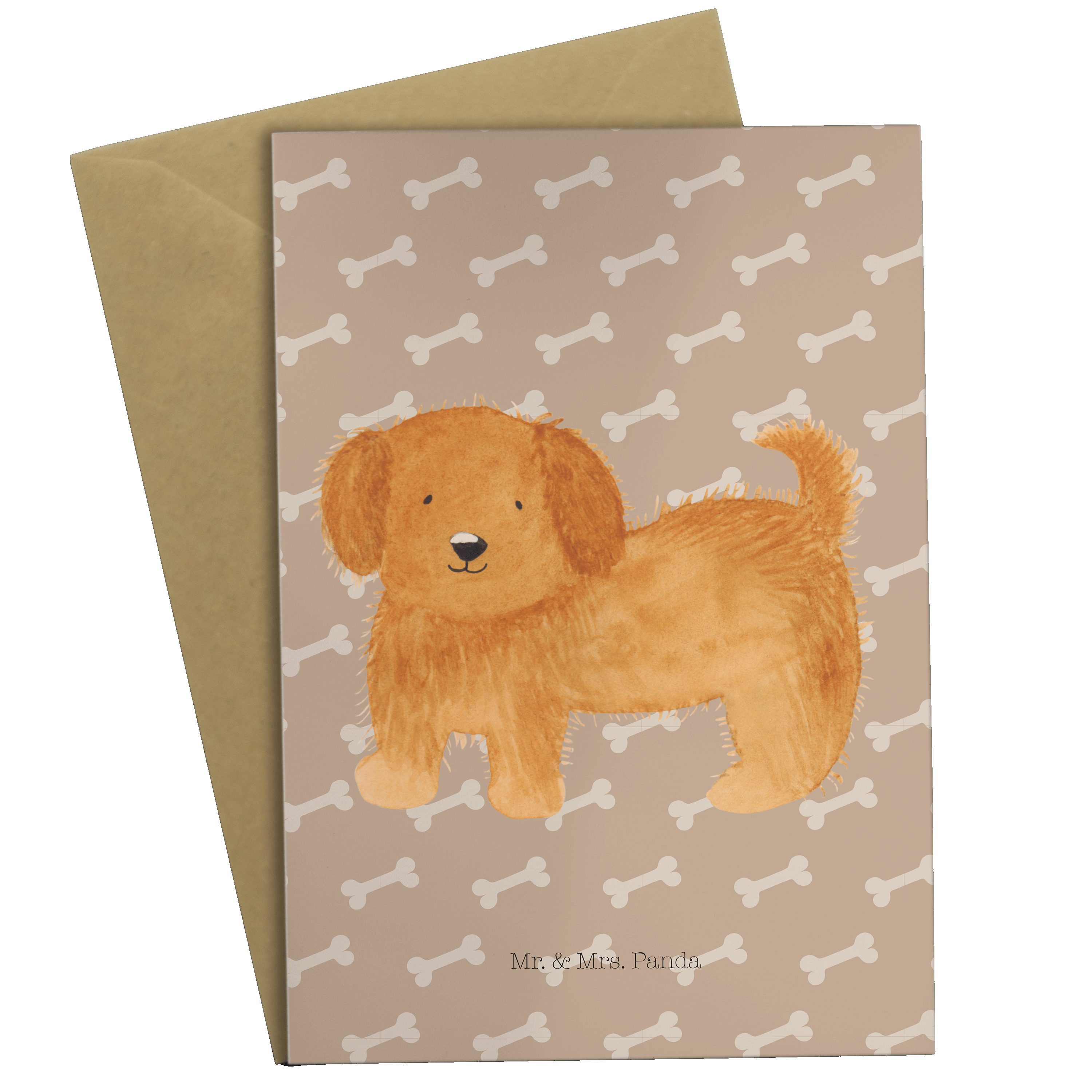 Mr. & Mrs. Panda Grußkarte Hund flauschig - Hundeglück - Geschenk, süß, Hochzeitskarte, Klappkar