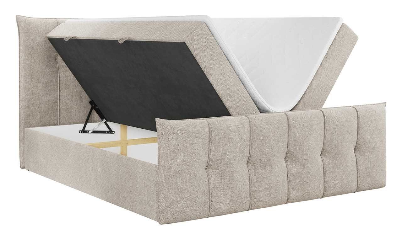 MKS MÖBEL 11, - Schlafzimmer Boxspringbett mit für Doppelbett PREMIUM mit Polsterbett Kopfteil Bettkasten