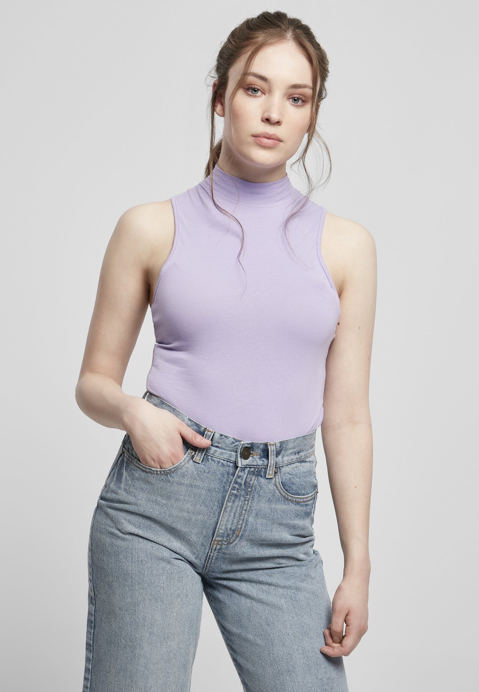 URBAN CLASSICS Body Damen Ladies Sleeveless Turtleneck Body lavender