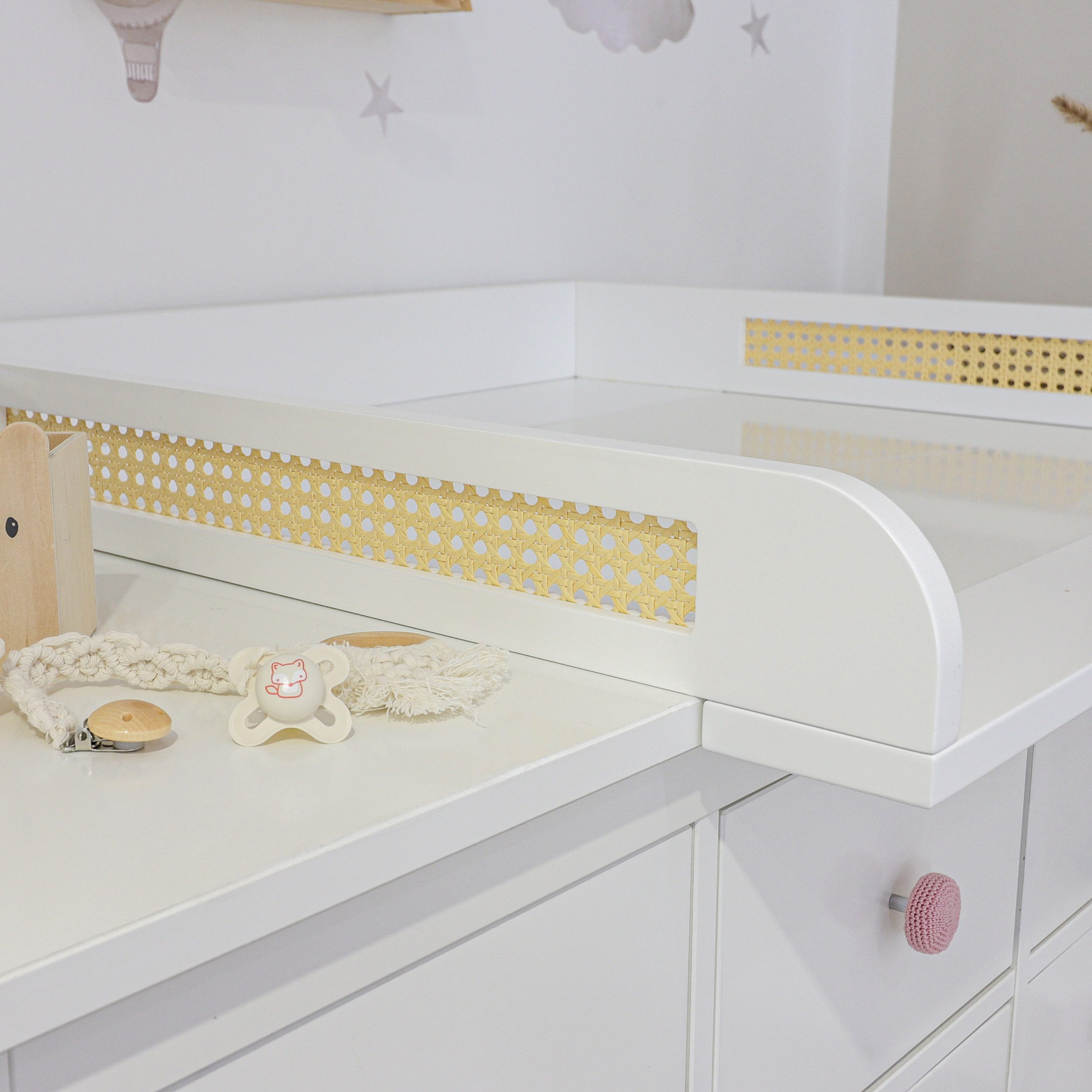 Puckdaddy GmbH Wickelaufsatz Arne (80x11x80 cm) für IKEA Hemnes Kommoden, Wickelaufsatz für IKEA Hemnes Kommode
