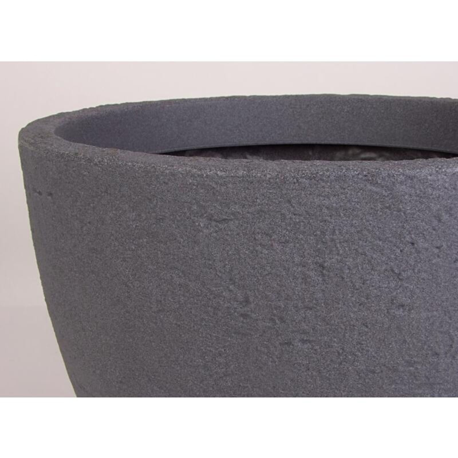 Jelenia Plast Pflanzkübel Pflanzkübel "Stone" 50xH39cm Steinoptik Übertopf Blumengefäß rund grau