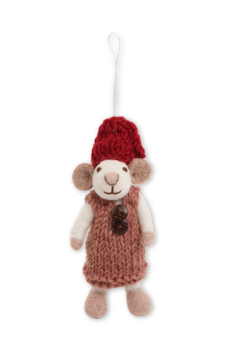 Gry & Sif Hängedekoration Filzanhänger - BABYMAUS - rosa