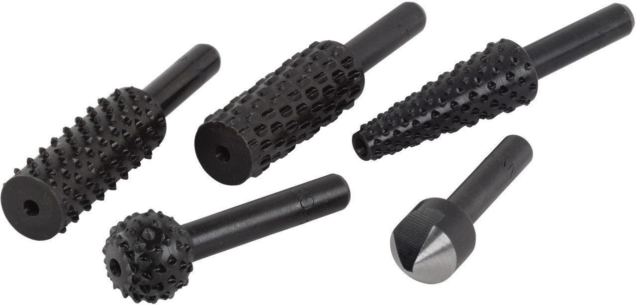 Wolfcraft Bohrer- und Bitset Wolfcraft Raspel-Senker-Set 5-teilig Rundschaft